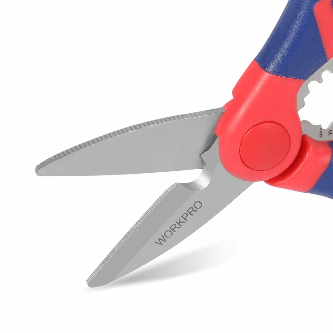 WORKPRO Forbice per Elettricisti 2 in 1 Spelacavi 150 mm
