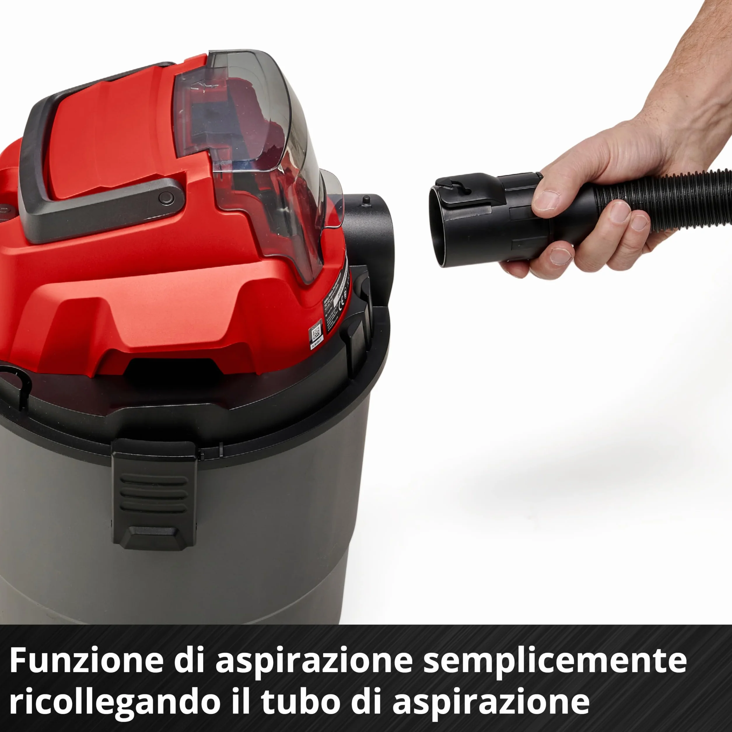 Einhell TC-VC 18/15 Li-Solo Aspiratore solidi e liquidi a batteria Power X-Change 18V 15L 80 mbar 150 cm