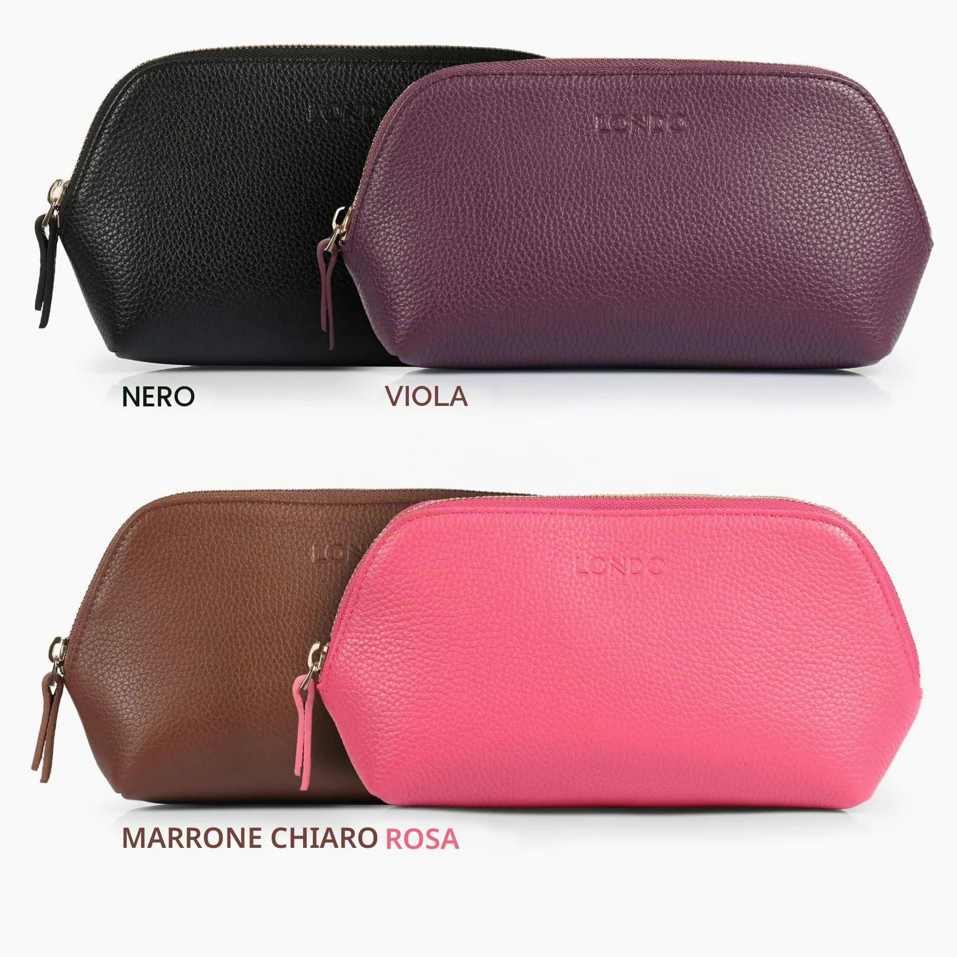 Londo Pochette Borsa dei trucchi in Vera Pelle, Sacchetto di Toeletta, Borsa per cosmetica trucco - Unisex