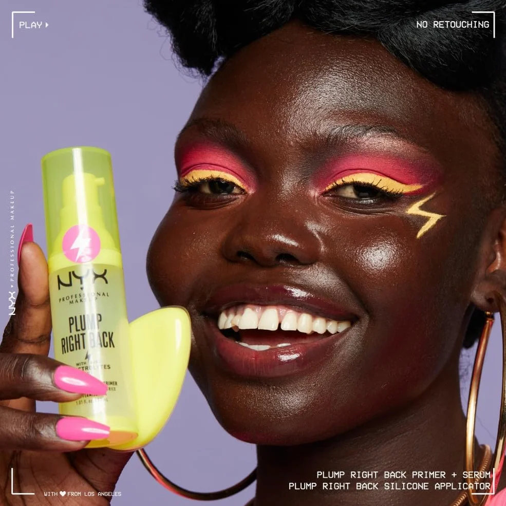 NYX Professional Makeup Plump Right Back Primer & Siero, Con Elettroliti, Formula Vegana, 30ml