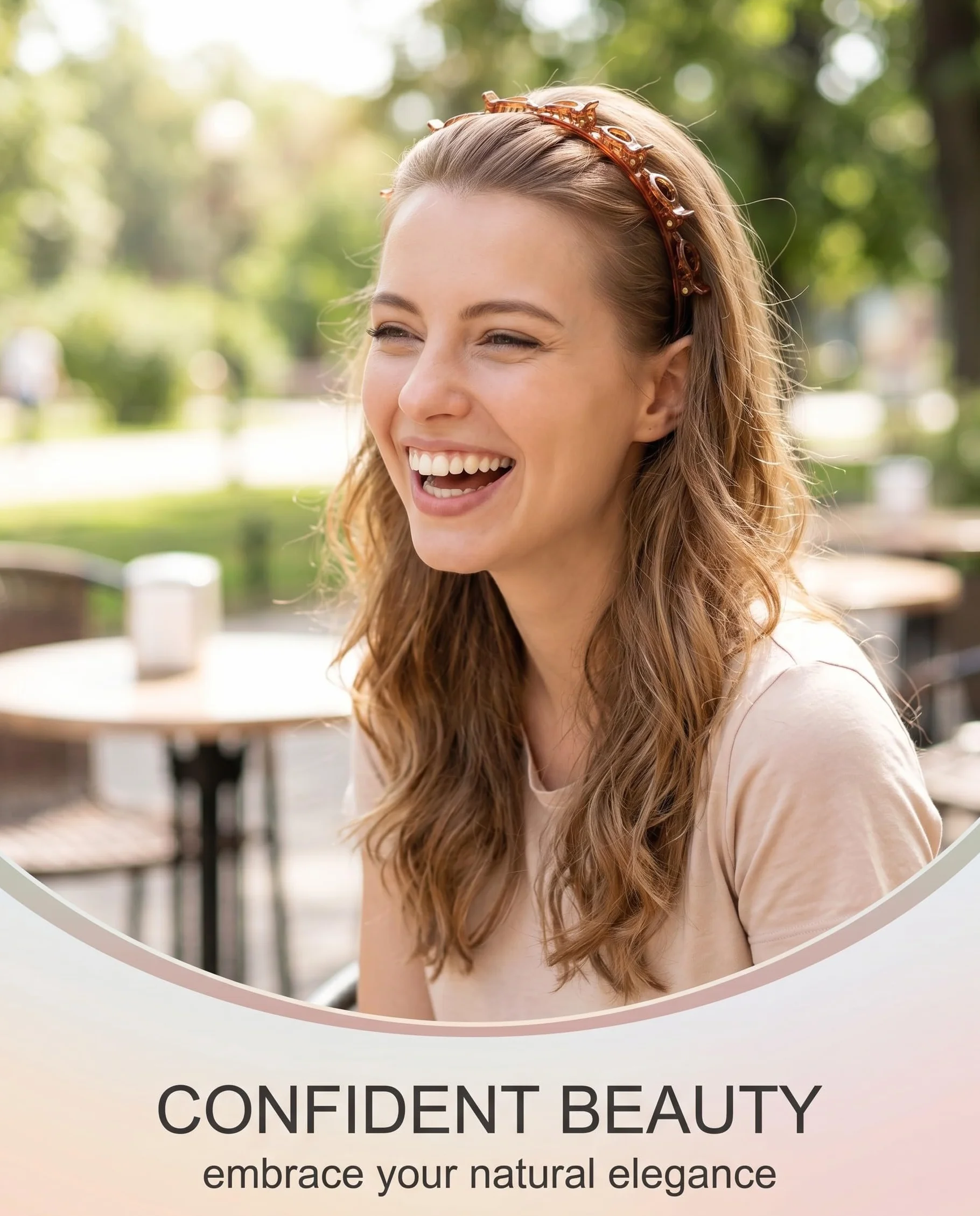 Cerchietti Capelli Donna con Mollette, 2 Pezzi (2 Colori Diversi), Fascia Antiscivolo per Capelli, Accessorio Styling Semplice e Veloce.