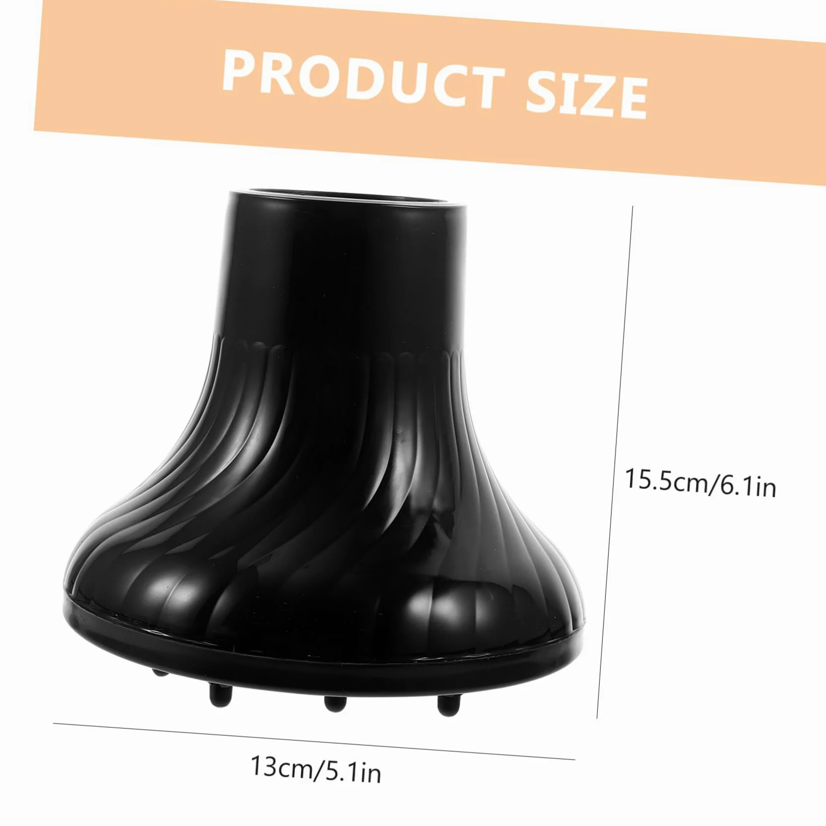 Diffusore per Asciugacapelli Ricci Nero in Plastica da Salone | Casa e Parrucchiere, Flusso a 360 Gradi, Riduce Crespo, Diametro 4, 2-4, 8cm