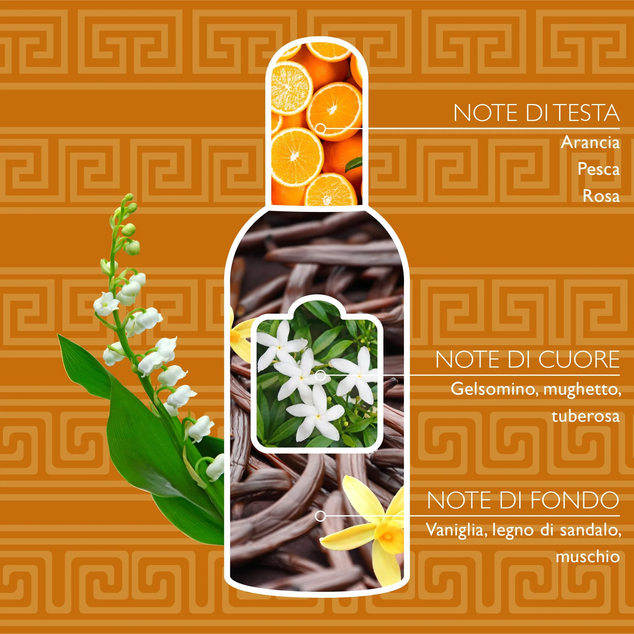 Tesori d'Oriente - Profumo Aromatico Fior di Loto, dalla Fragranza Fresca e Avvolgente, Note di Arancia, Rosa, Mughetto e Vaniglia, 100ml