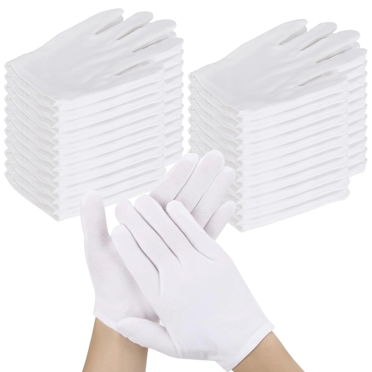 60 paia di guanti in cotone bianco per mani asciutte, guanti idratanti per spa per donne e uomini guanti traspiranti