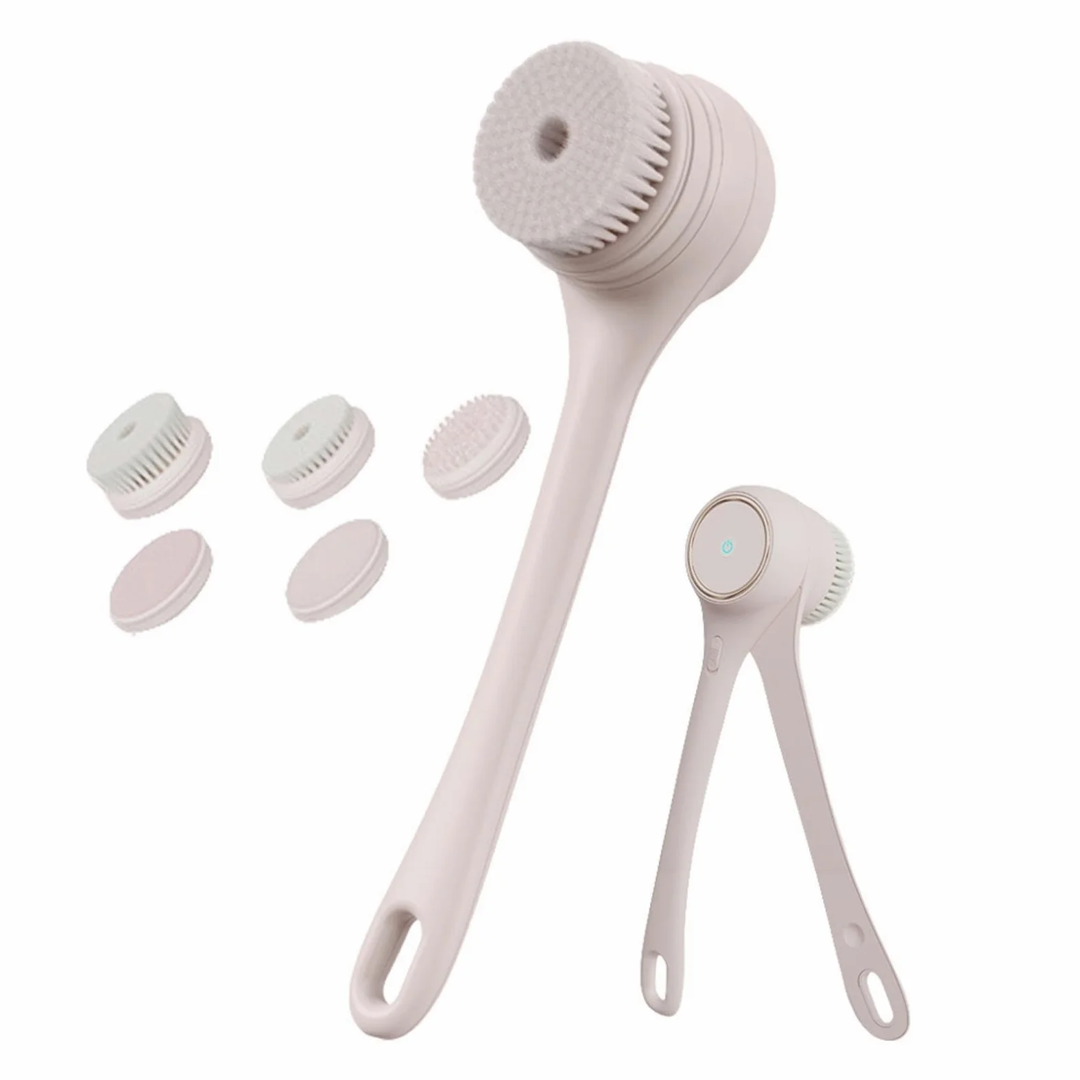 Scrubber per la schiena con spazzola elettrica per il corpo - spazzola da | bagno a doppio manico | spazzole da bagno e corpo con ricarica USB impermeabile, innovativa spazzola da bagno a manico lungo
