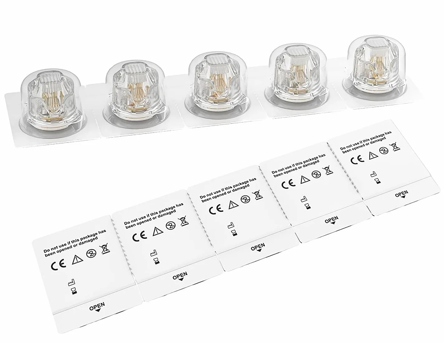 Cartucce di ricambio originali Bio Pen Q2, 9 pin/14 pin/25 pin.roundnano, 5 pezzi, punte per microneedling per penna Microneedling Q2, accessori per strumenti di bellezza (RoundNano)