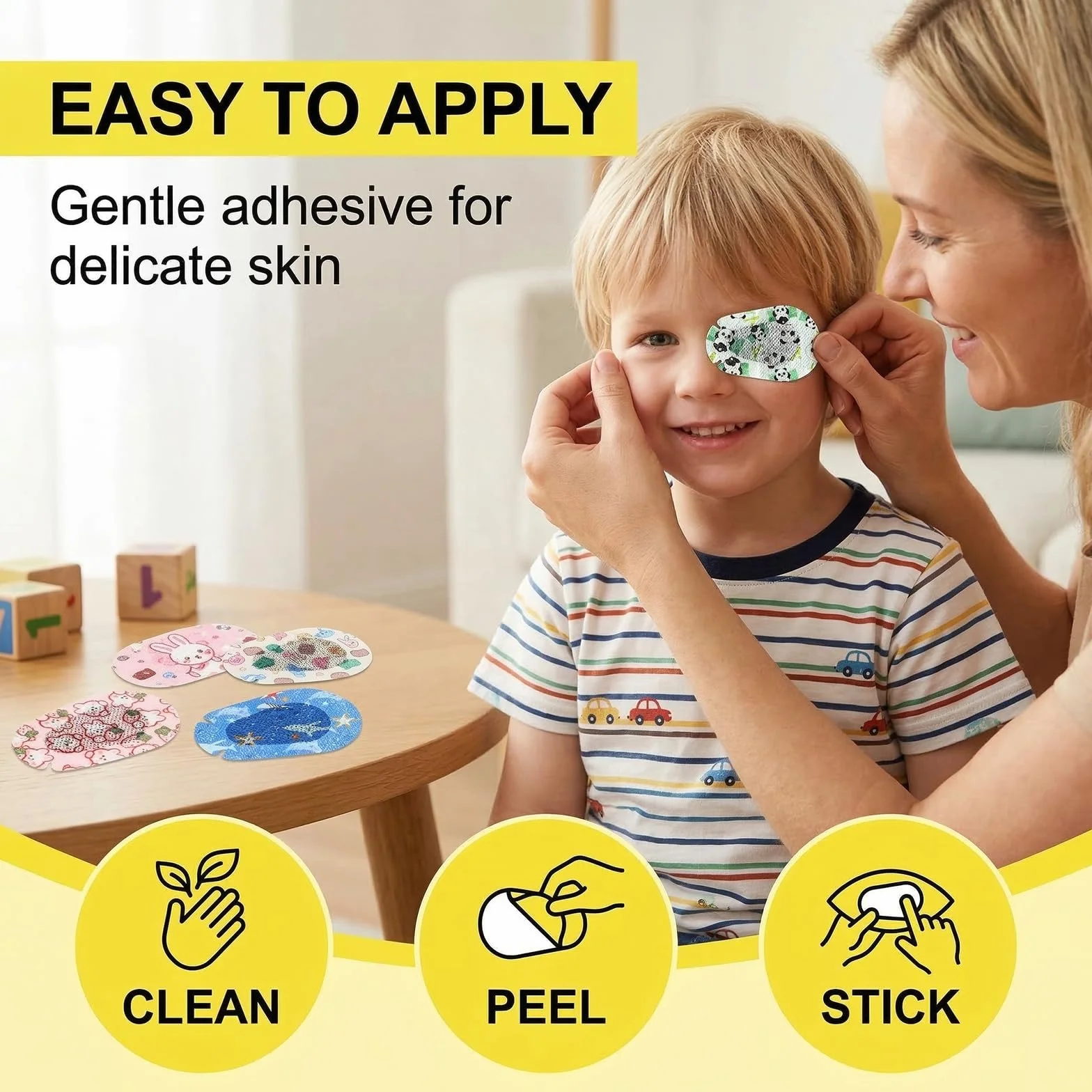 24 pezzi Cerotti Adesivi per Occhi Monouso Traspiranti Blocca-luce Allegri e Simpatici, Autoadesivi, Cerotti per Ambliopia per Bambini e Adulti, per Amblyopia e Pelle Delicata
