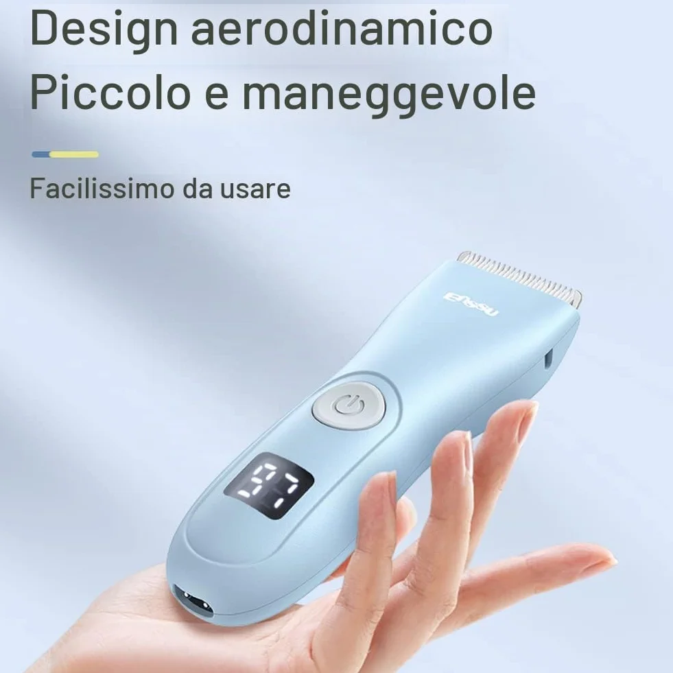 Tagliacapelli professionale silenziosoper bambini, macchina per tagliare i capelli senza fili impermeabile e ricaricabile con display LCD