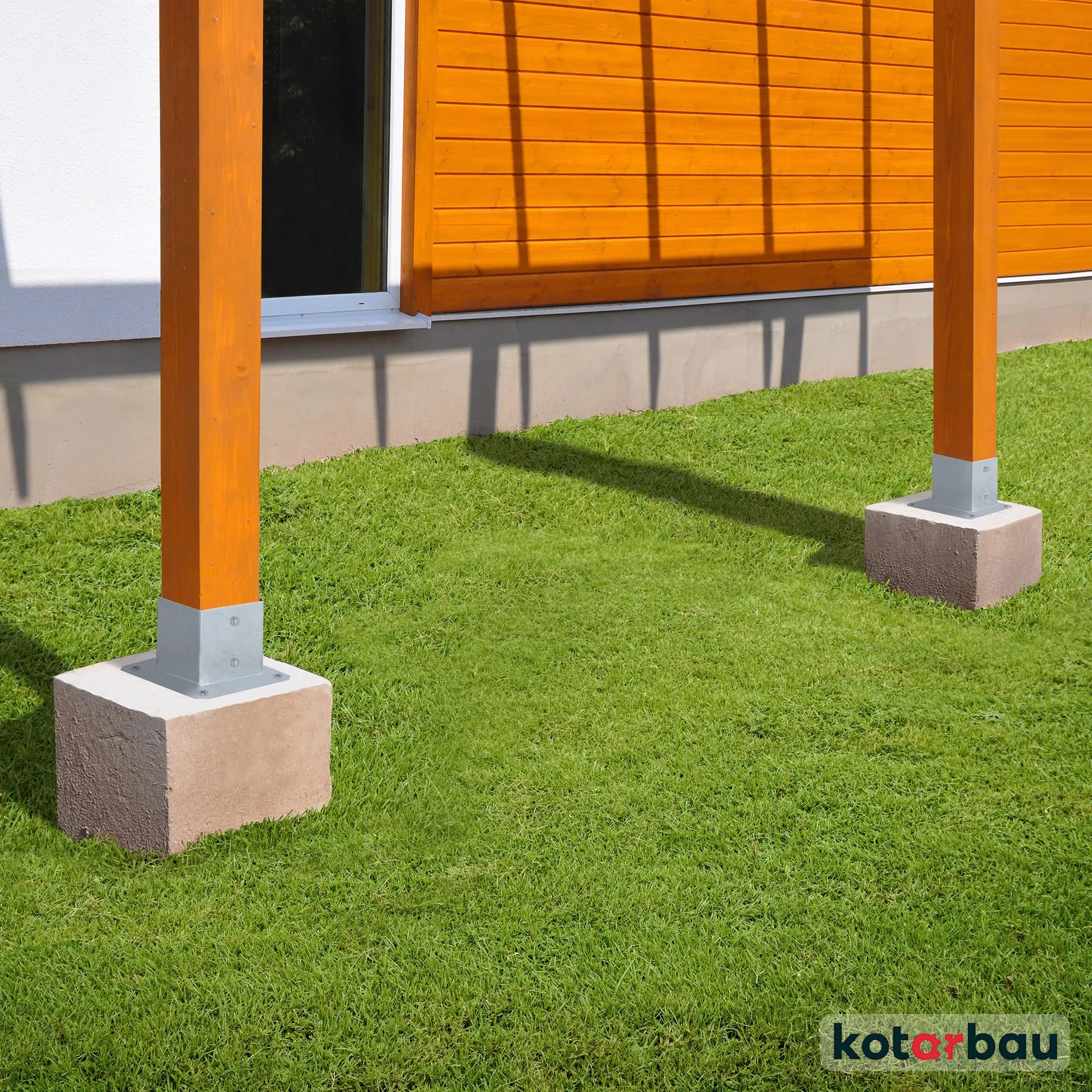 KOTARBAU® Set 2 Pezzi Fissaggio Pali Legno - Supporto per Pali in Legno Acciaio Zincato 70 x 70 mm Staffa Travi