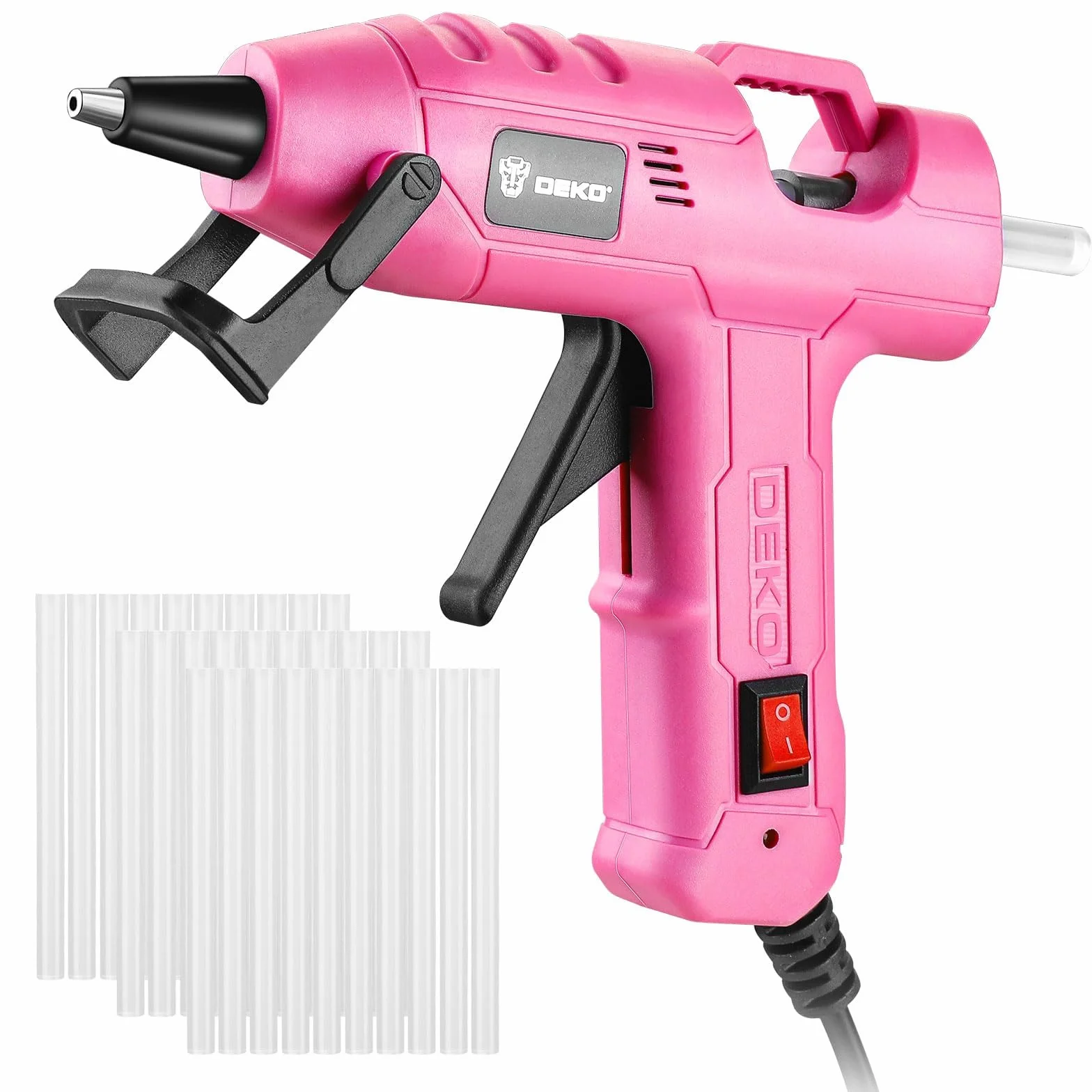 DEKO Pistola per colla calda 20 W mini silicone fai da te 30 pezzi rosa