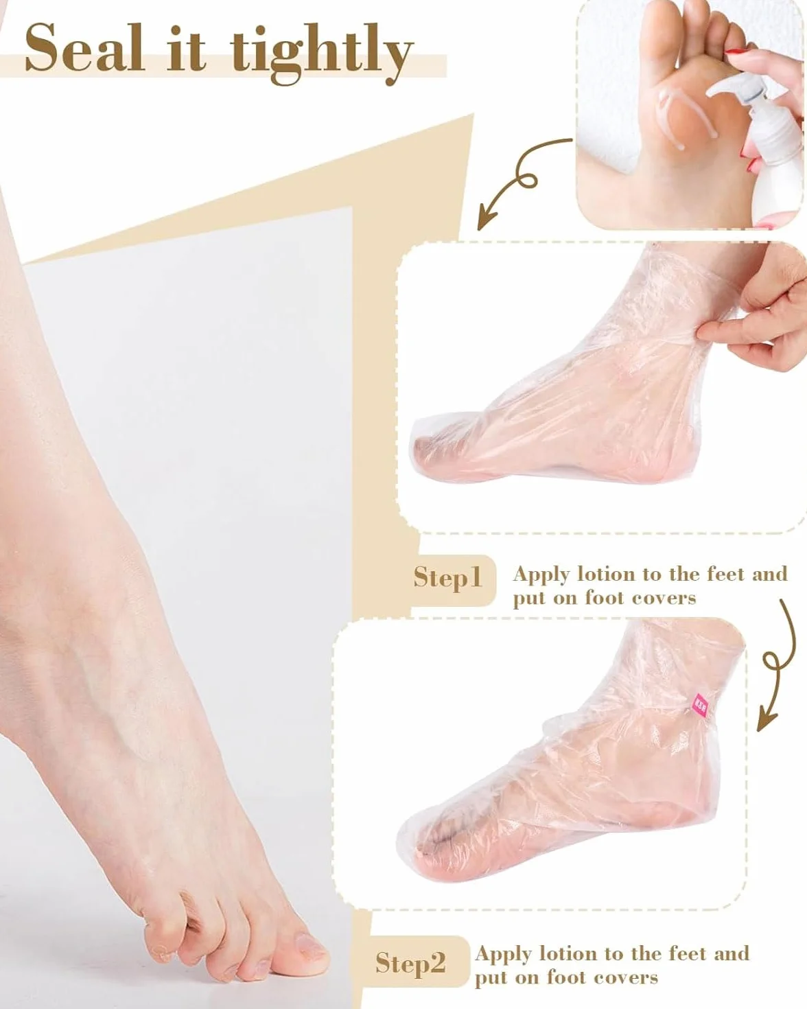 100 pezzi Clear Plastic Stivali usa e Paraffina Bad Liner Maschera per piedi per pedicure Hot Spa Wax Treatment Copri piedi Borse Paraffina