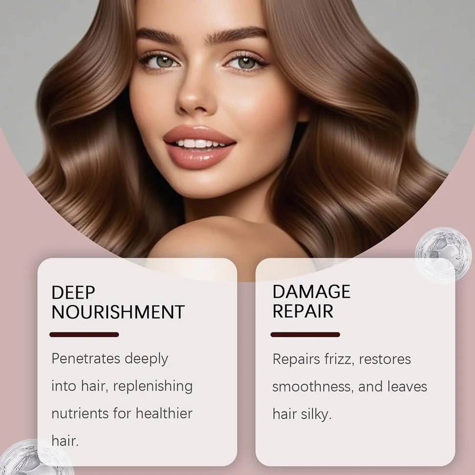 Maschera riparatrice nutriente | Il trattamento condizionante idratante profondo aumenta l'elasticità dei capelli(2PCS)