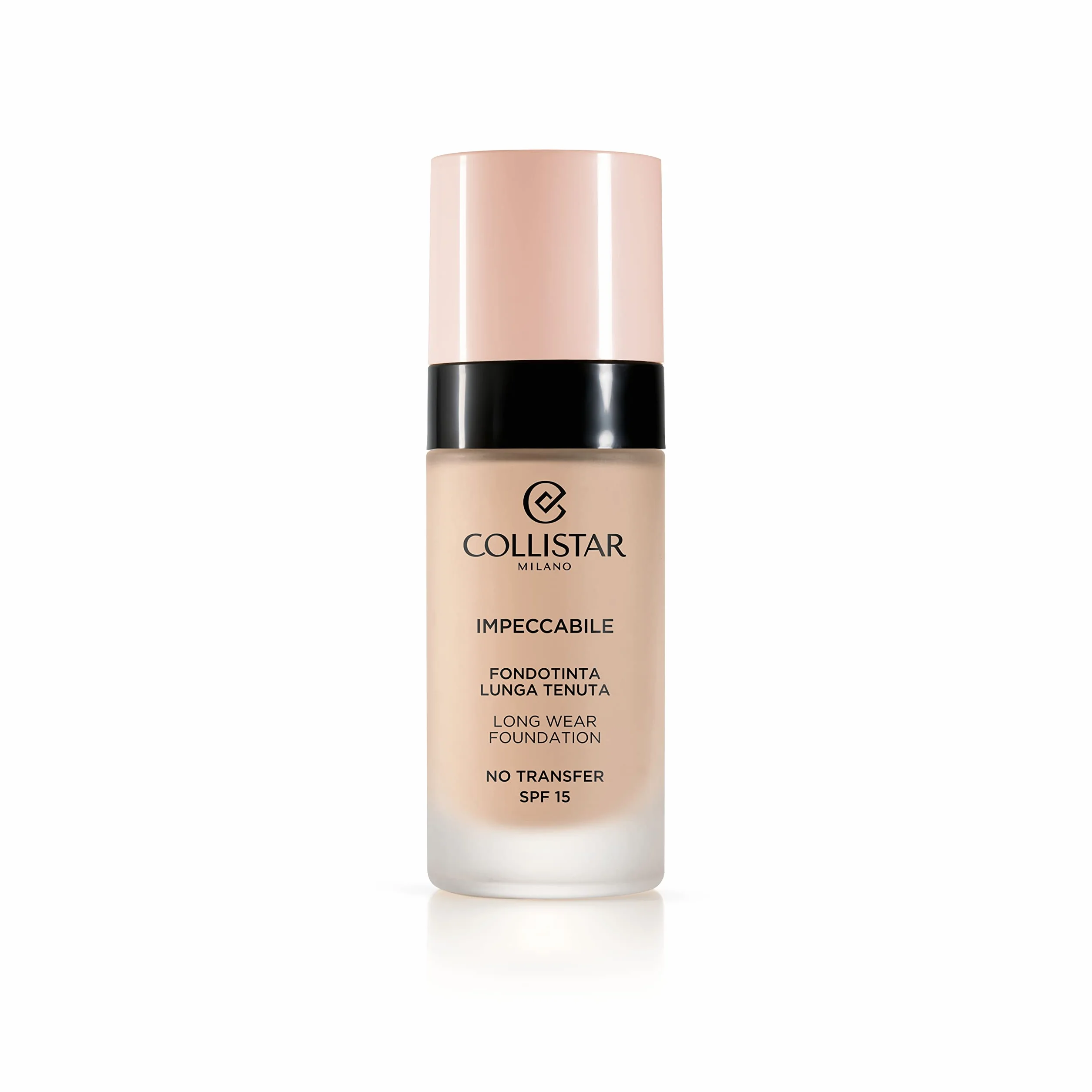 Collistar Impeccabile Fondotinta Lunga Tenuta, No Transfer, SPF 15, Idratazione Immediata e Fino a 120h, Finish Matte Naturale, Effetto Seconda Pelle, Coprenza Modulabile, 30ml