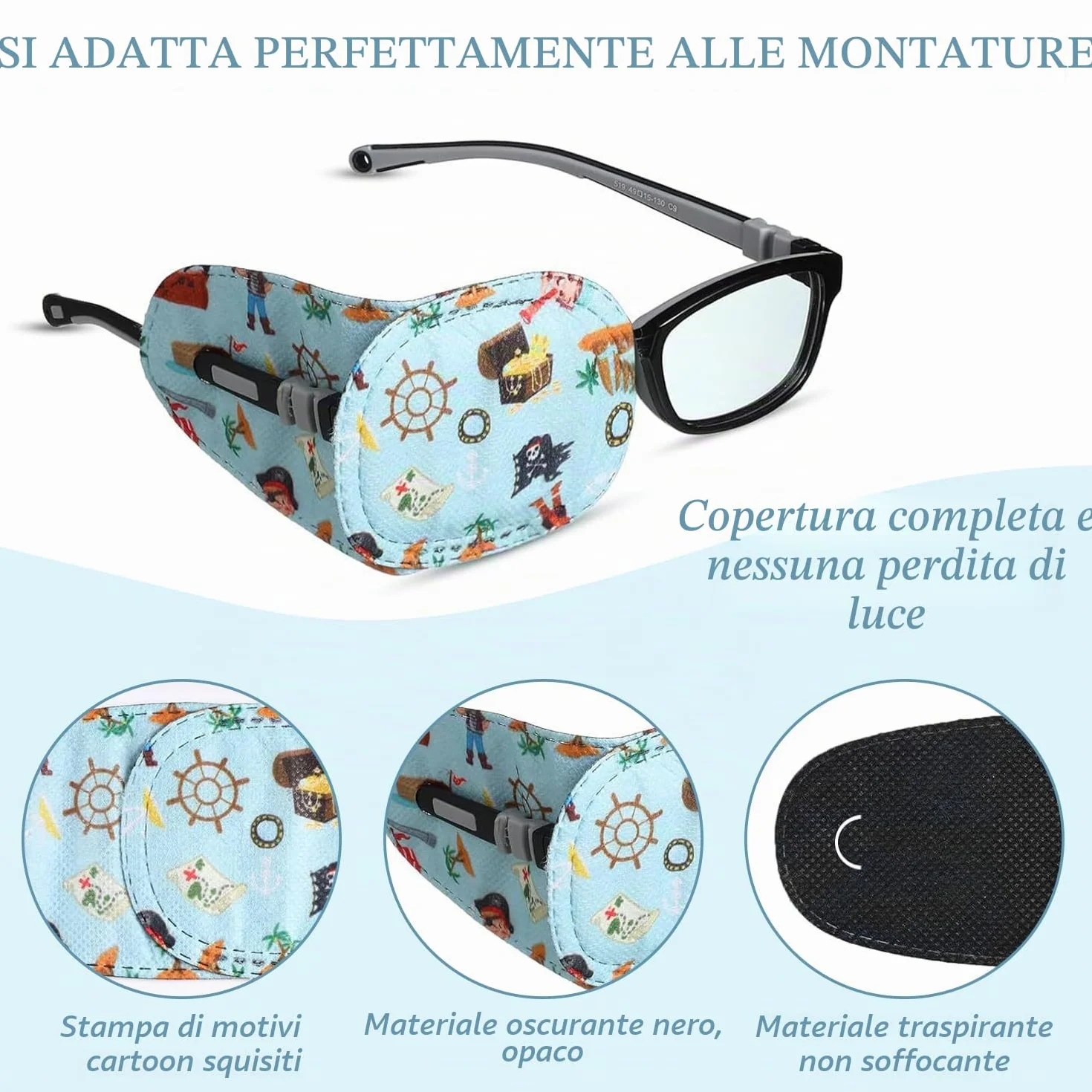 10 Pezzi Bende Oculari, Eye Patch Coprente per Occhio Pigro Ambliopia, Cartoon Eyepatch per Gli Occhiali Trattare Occhio Pigro Amblyopia Strabismus per Gli Occhi Sinistro e Destro