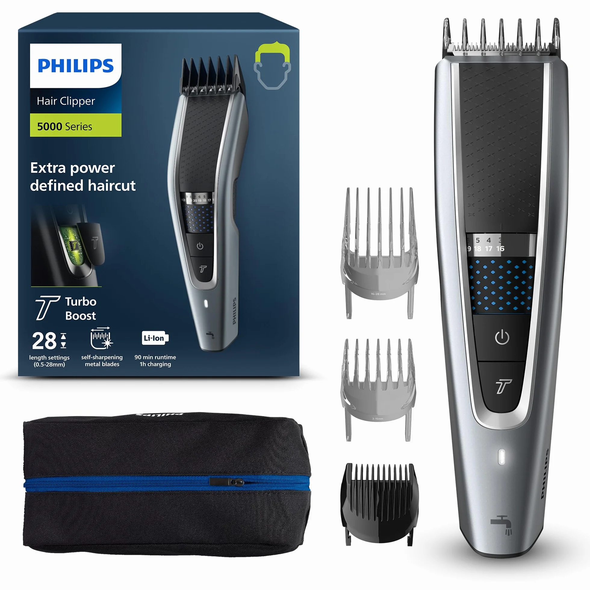 Philips Hair Clipper Serie 5000 Regolacapelli Con Tecnologia Trim-n-Flow E DualCut (modello HC5630/15)