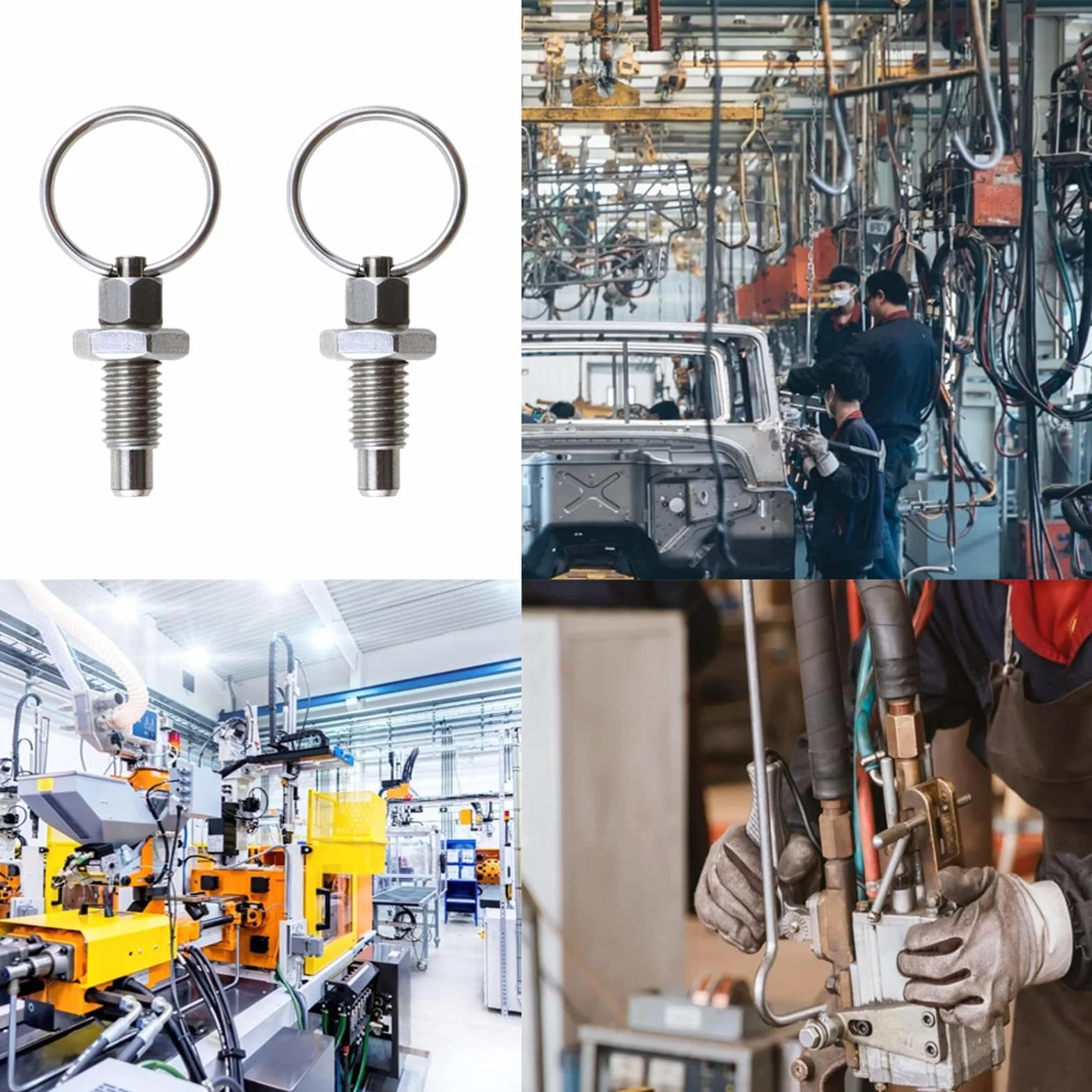 Perno a molla in acciaio inox M6, bulloni di bloccaggio con anello di trazione, perno di sicurezza retrattile