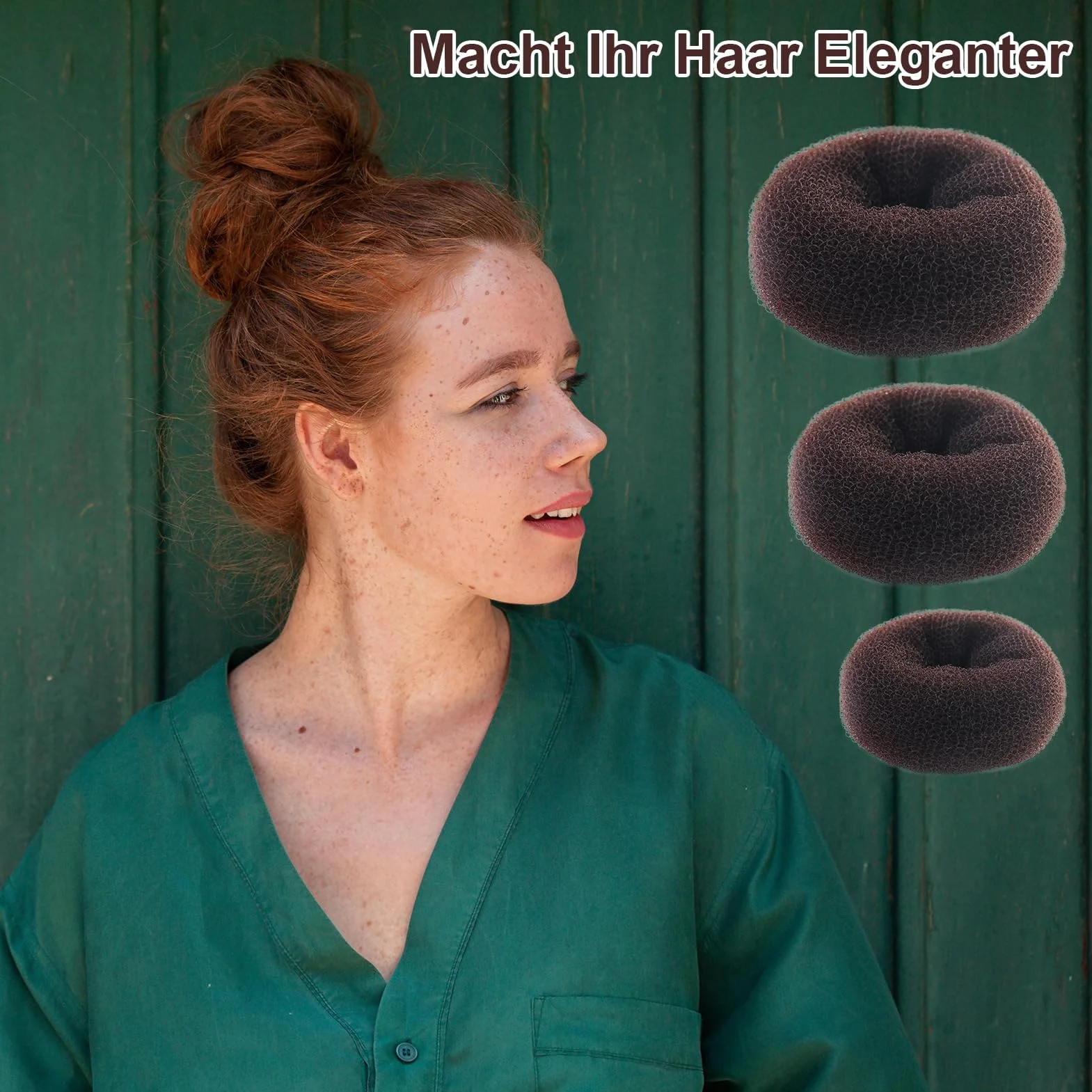6 Pezzi Ciambella Per Chignon, ciambella chignon facile per capelli, elastico per ciambella chignon, marrone, con 20 elastici neri e 20 clip forma di U, per bambini, feste, vacanze