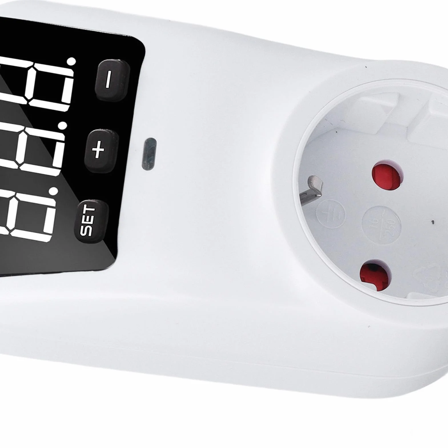 Ejoyous Adattatore di Presa con Protezione Tensione Digitale Display LCD, Regolatore di Tensione Protezione Sovratensione per Frigorifero Condizionatore