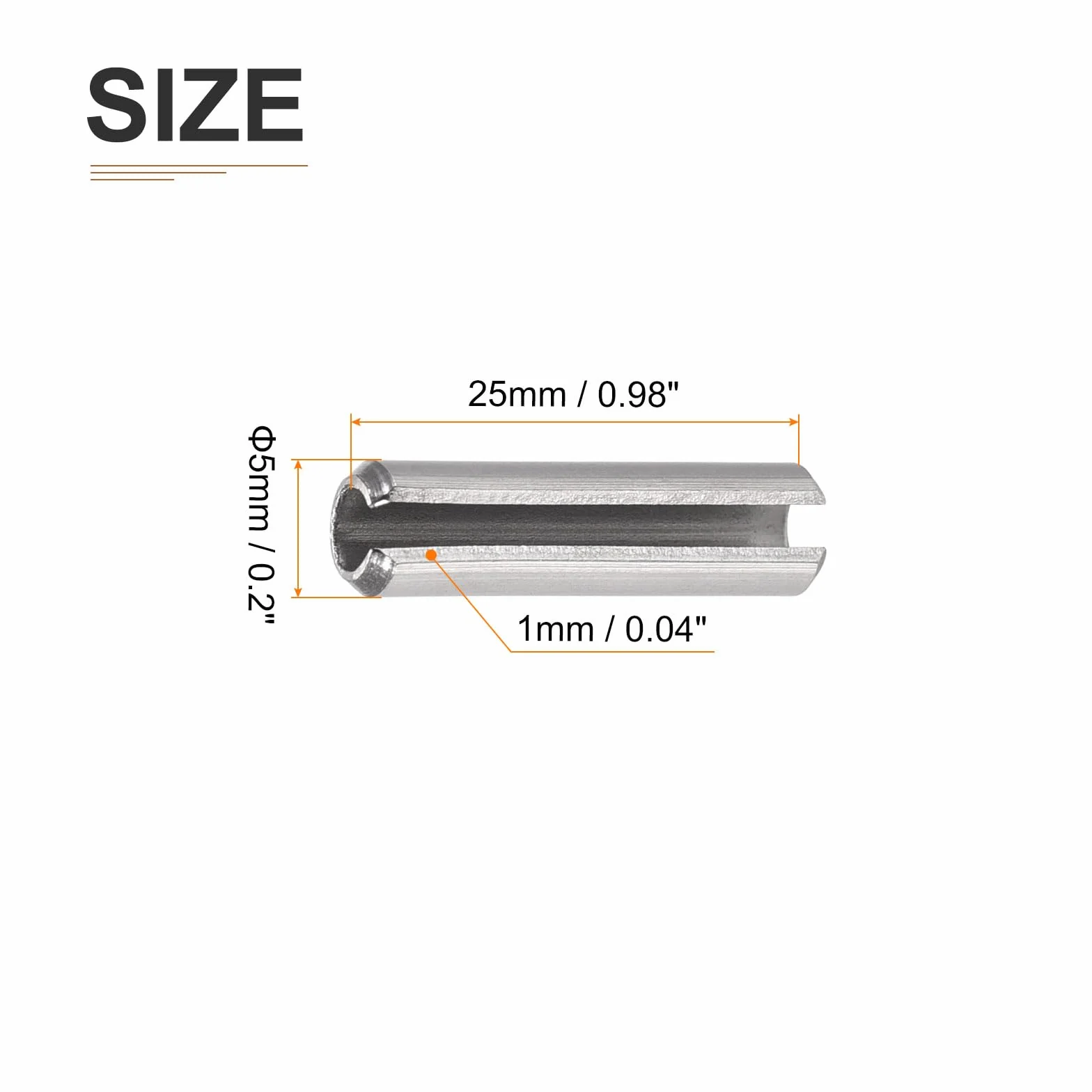 Asolato Molla Perno 304 Inossidabile Acciaio M5 x 25mm 10pz Argento