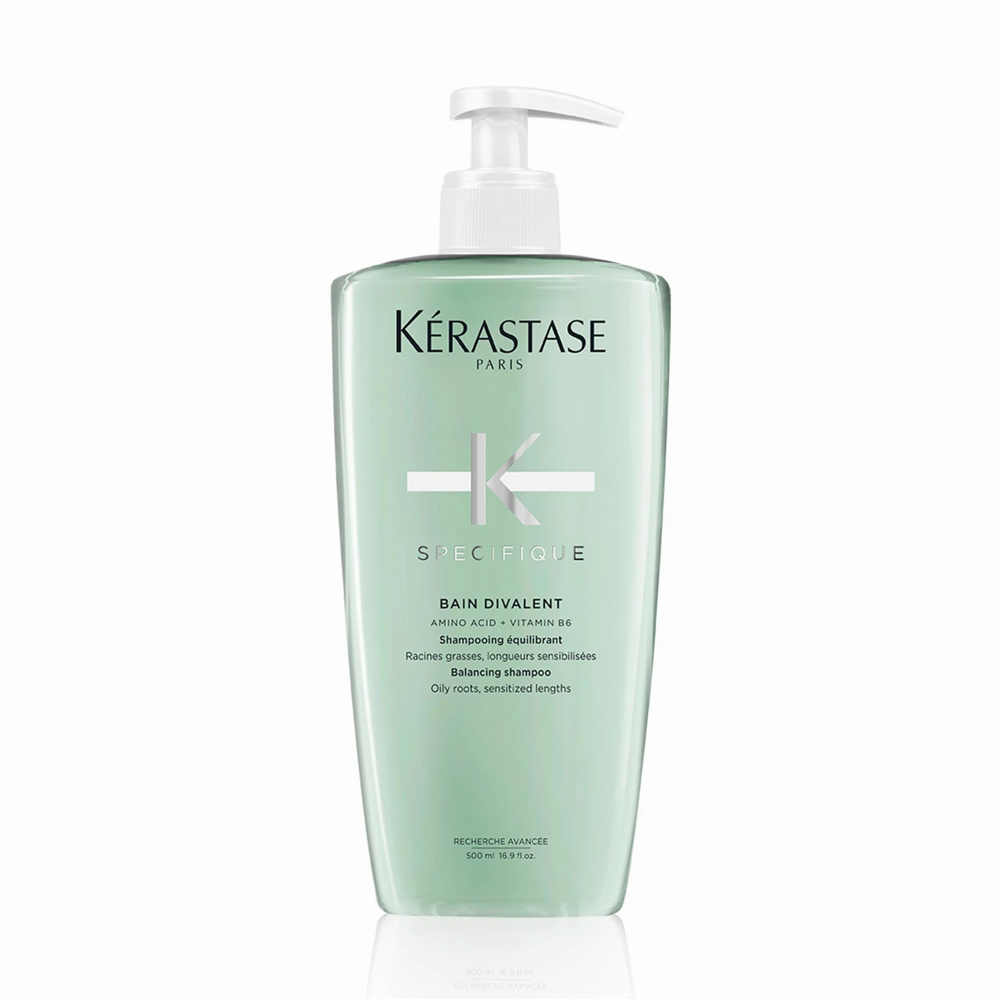 Kérastase, Spécifique, Shampoo Riequilibrante, Per Radici Grasse e Capelli Sensibilizzati, Bain Divalent, 500 ml