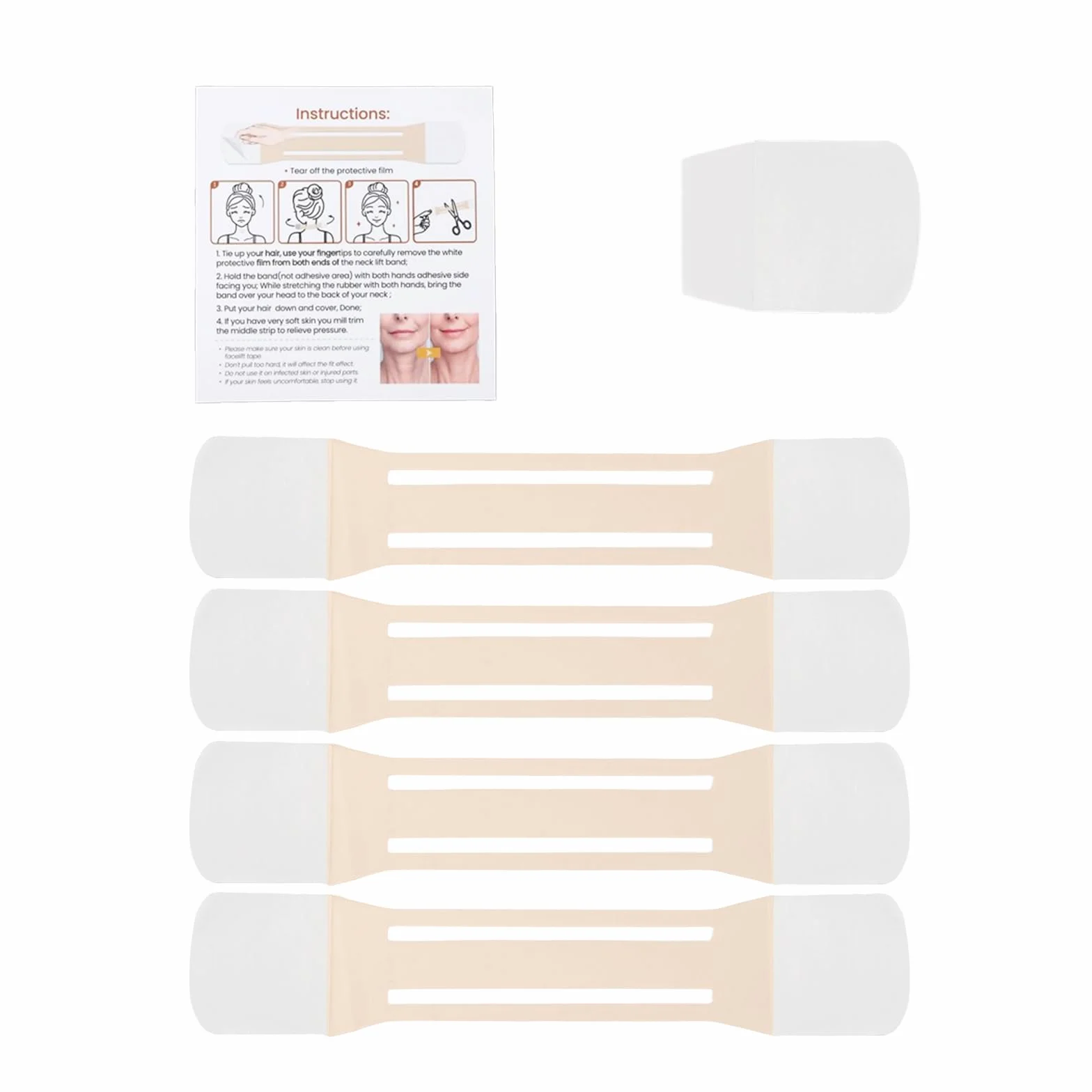 4pz Strisce Lifting per Collo & 20pz Cerotti, Effetto Lifting e Rassodante Invisibile Leviga Pelle in Pochi Secondi per Donne Collo Viso Mento