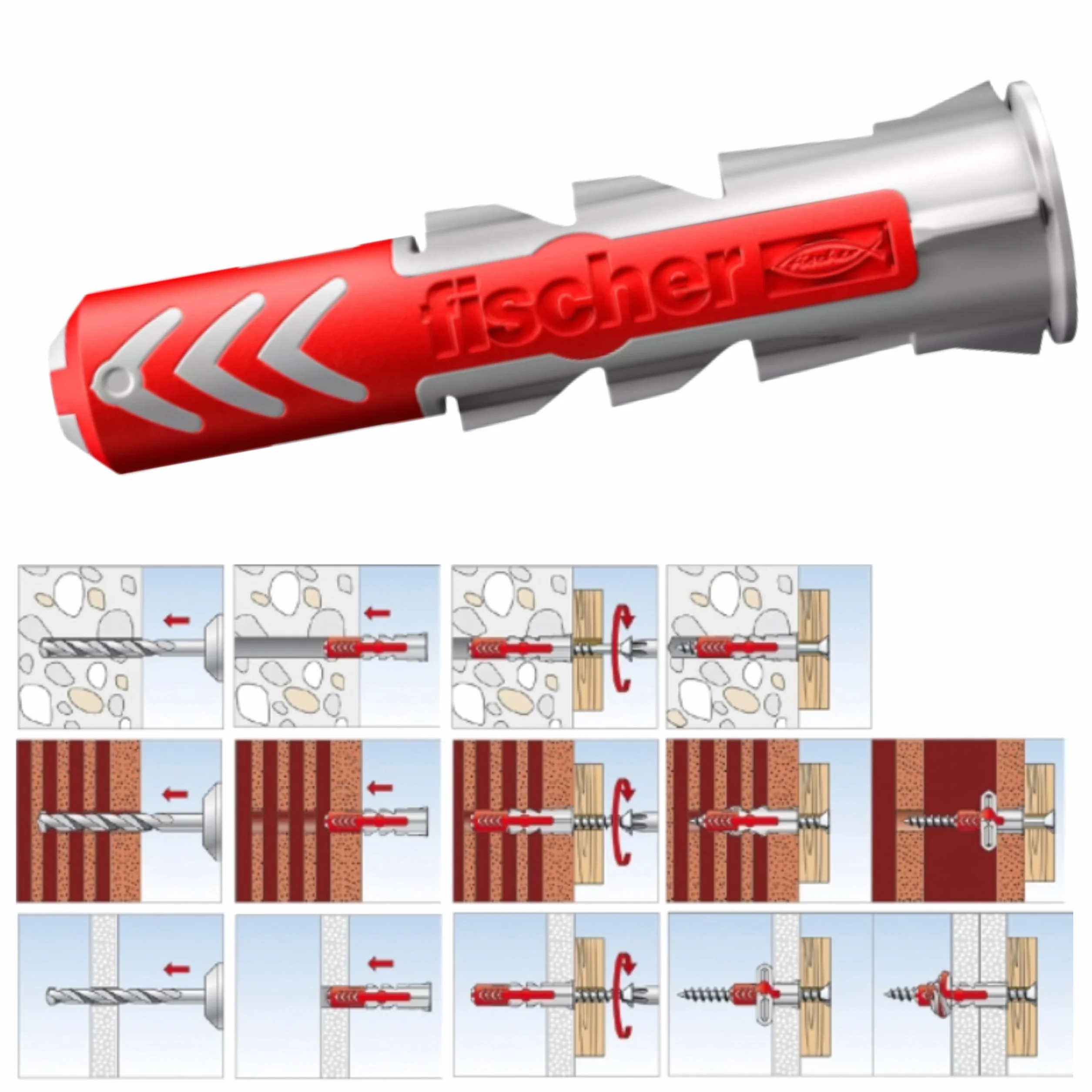 Fischer DuoPower Set tasselli viti 162 pezzi 5x25 mm 6x30 mm 8x40 mm
