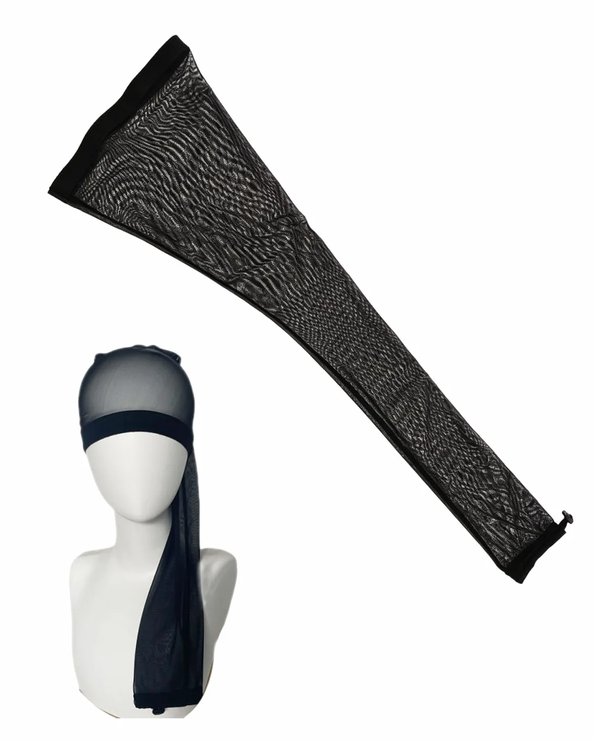 Extra Lungo Copricapo Leopardato, 70cm Rete per Treccine e Dreadlocks, Cuffia Traspirante per Notte e Sport, Protezione Capelli Anticrespo per Donna, Taglia Unica (nero)