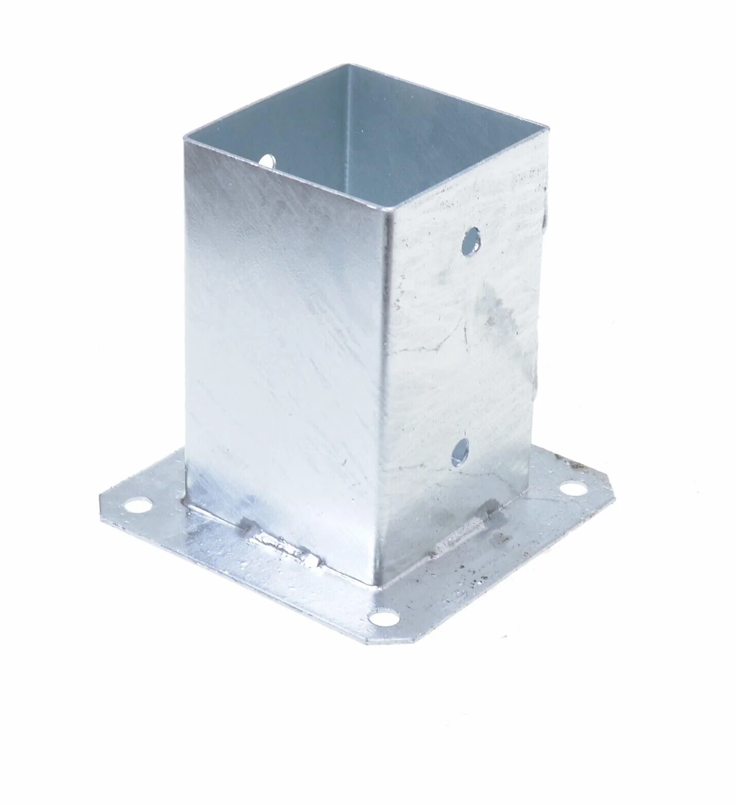 Set di 4 supporti per pali da avvitare 70 x 70 mm, staffe zincate a caldo per pali in legno con piastra