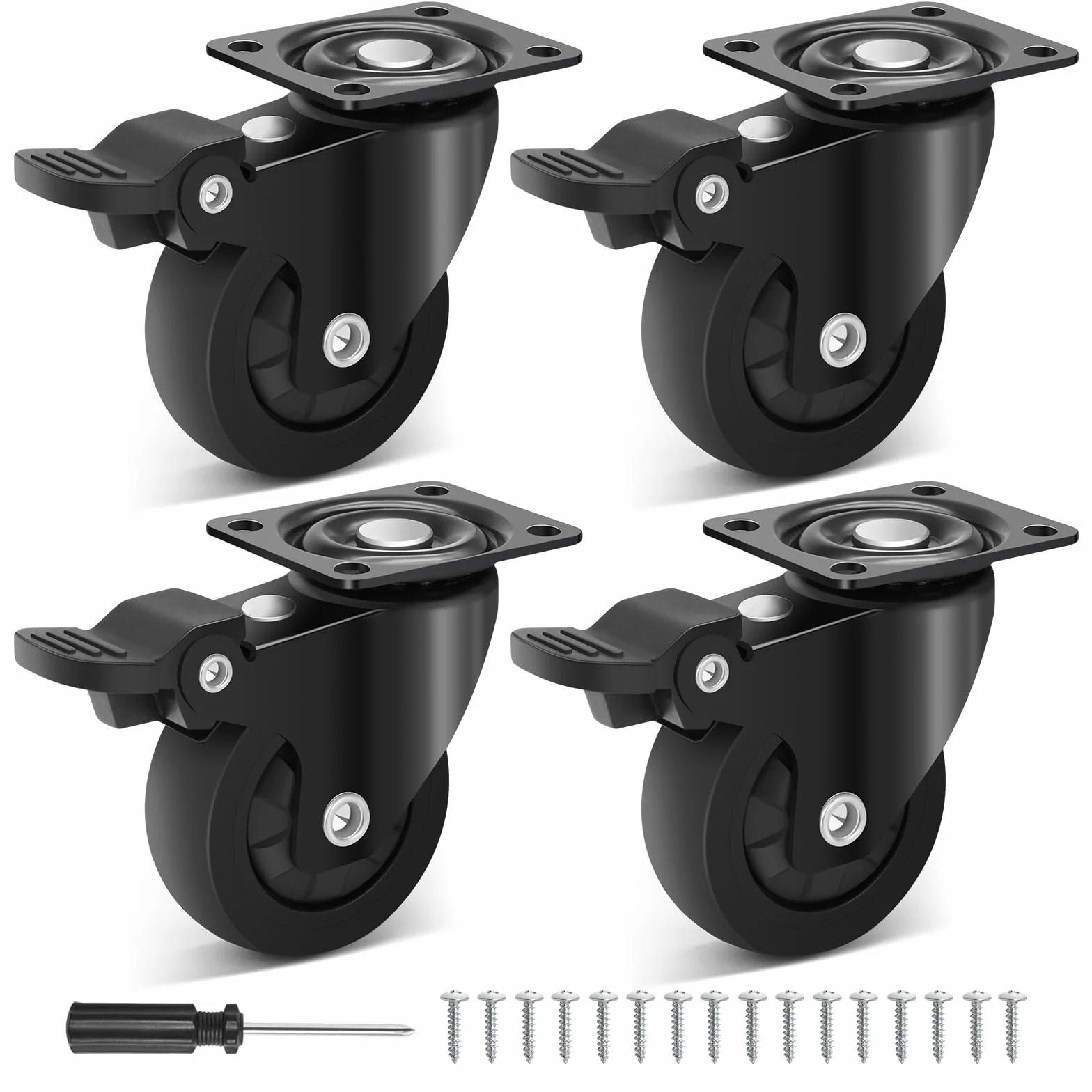 Ruote per Spostare Mobili Pesanti con Freno 50mm, Portata 270kg, Set di 4