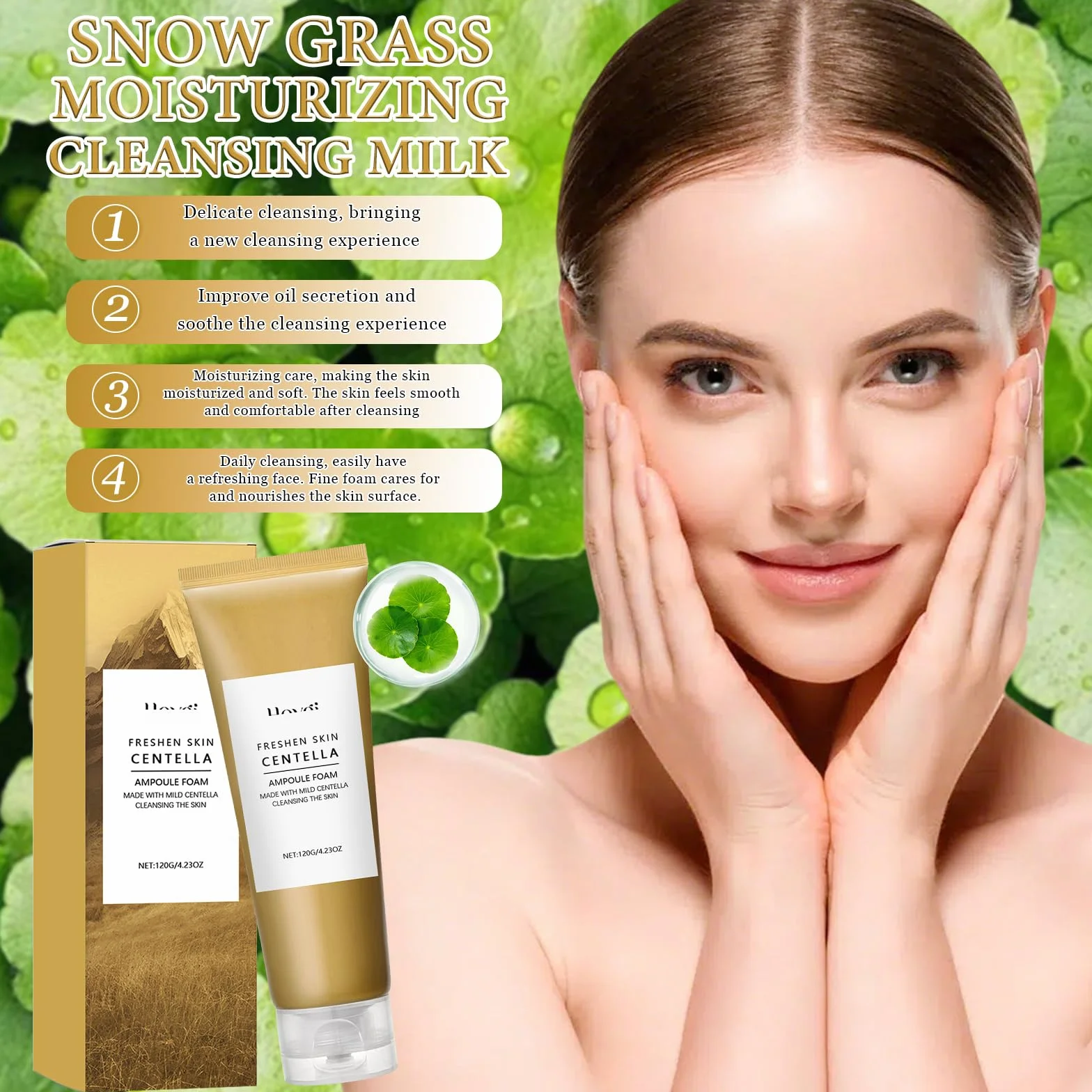 3PCS Centella Cleansing Oil + Siero Asiatica + Detergente Viso, Madagascar Centella Skincare Kit, Poremizing Deep Cleansing Foam, Olio Detergente Viso, Specialmente per pelli sensibili