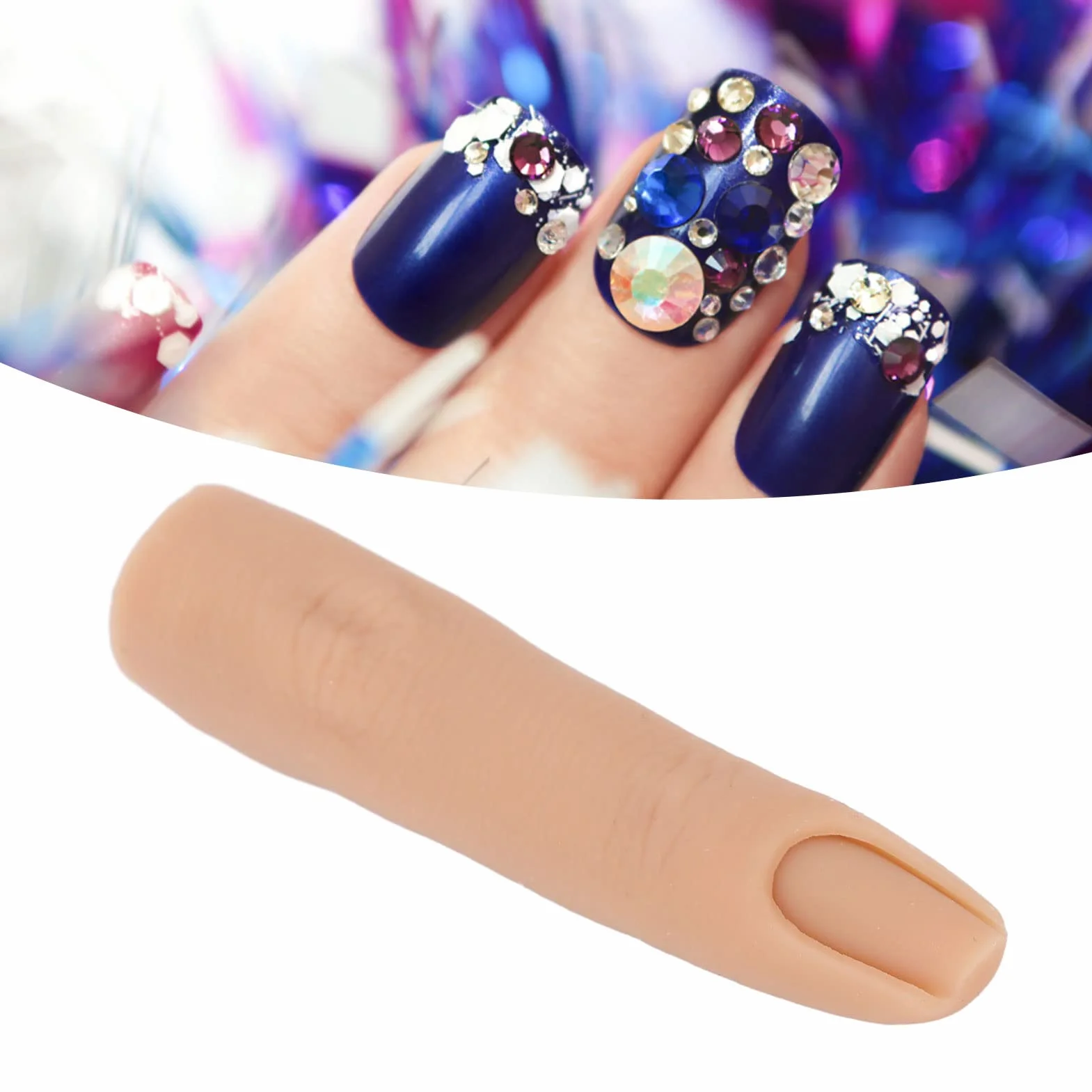 Modello di dito per esercitarsi con i tatuaggi - Dito professionale pieghevole in silicone per esercitarsi con l'agopuntura | Strumento di allenamento per la nail art resistente e leggero