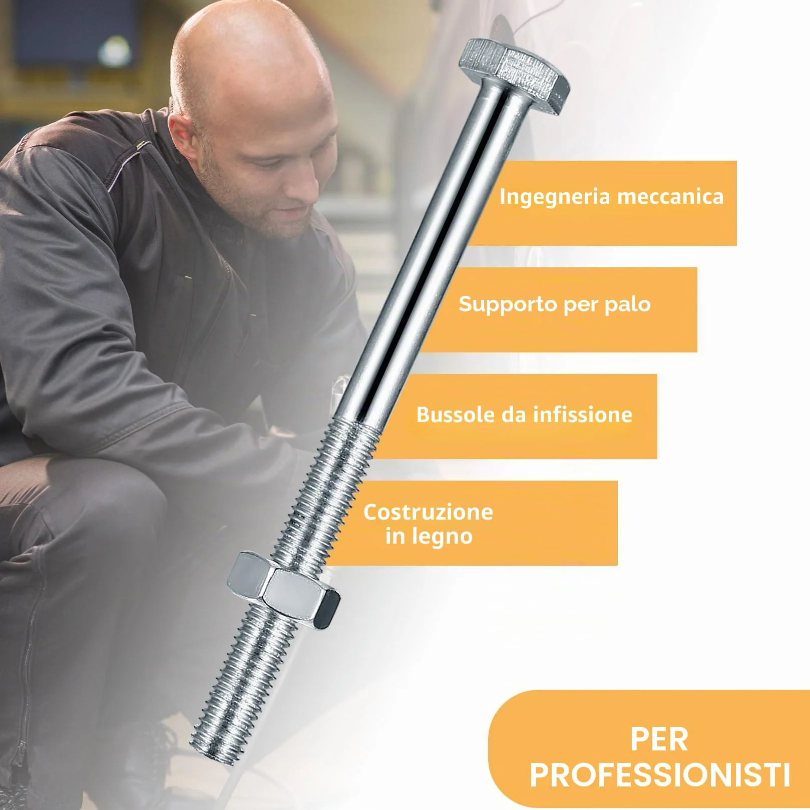 Set Bulloni e Dadi M10x160mm, Bulloni Esagonali Parzialmente Filettati per Auto Costruzione