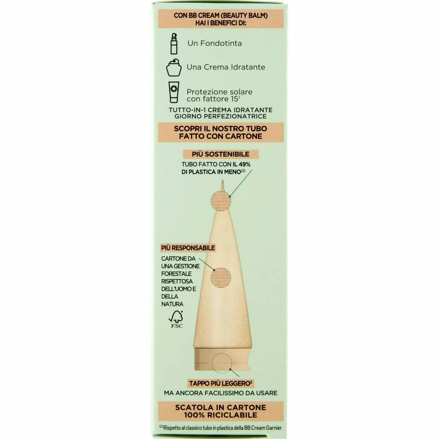 Garnier BB Cream Classica SkinActive, Per Pelle Uniforme e Idratata, Look Naturale, Arricchita con Acido Ialuronico, Aloe Vera e Pigmenti Minerali, SPF 15, Tonalità: Medio-Chiara