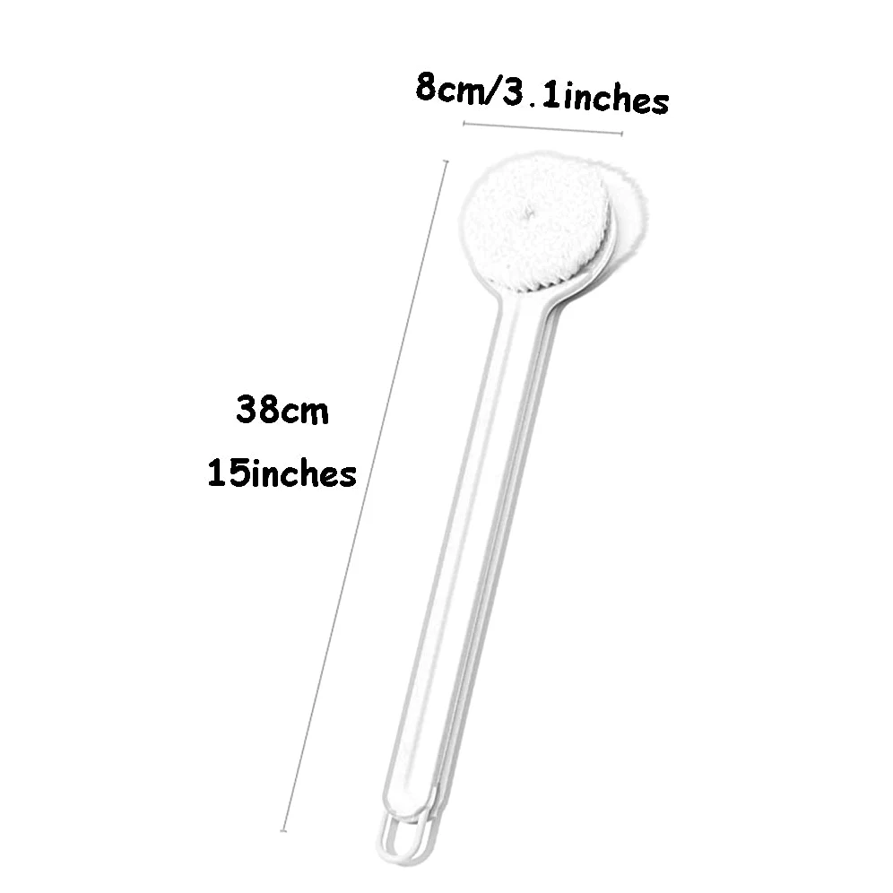 Spazzola per la Schiena Manico Lungo Floccaggio Setole morbide Antiscivolo Spazzola per Bagno a Manico Lungo in PP Esfoliante e stimola la circolazione sanguigna. Scrubber per Il Corpo (Colo