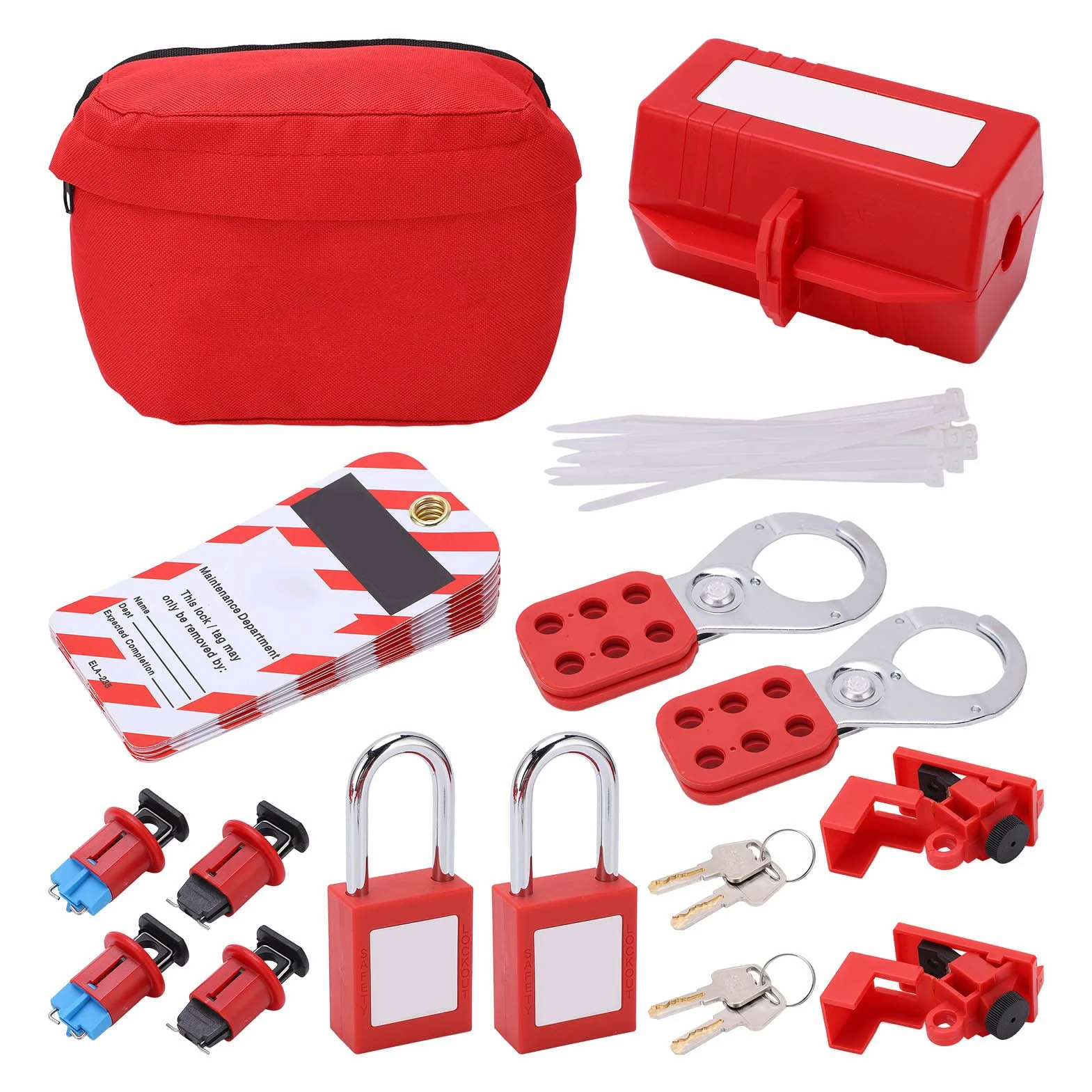 Kit di Tagout di Blocco Dell'interruttore Automatico, Chiusure di Blocco Set di Chiusure Per Etichette Loto Per Lucchetto Elettrico di Sicurezza Industriali