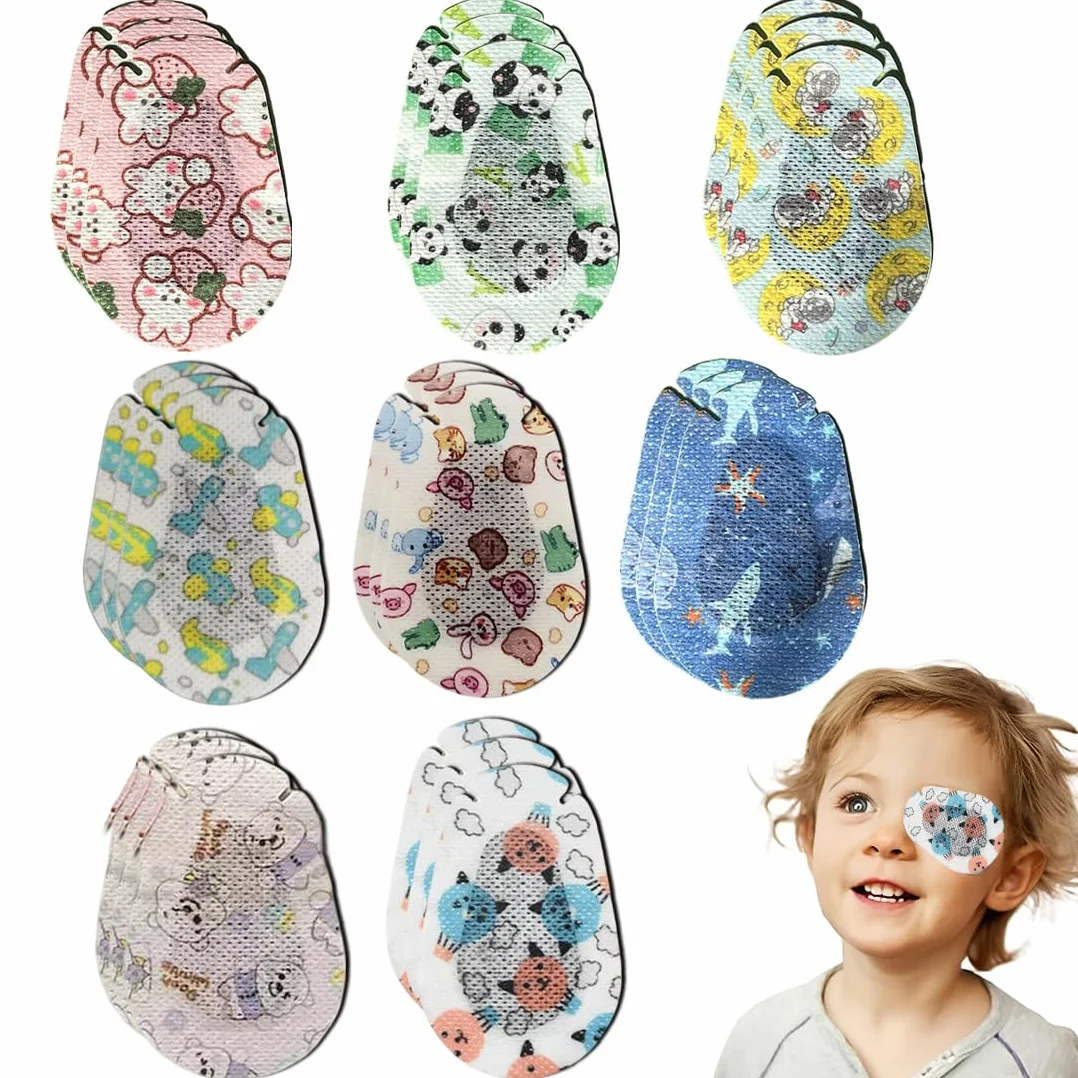 24 Pezzi Cerotti Adesivi per Occhi, Bende Oculari per Bambini, Bende per Gli Occhi, 8 Stili, Traspiranti, Blocco Della Luce, per Bambini e Adulti