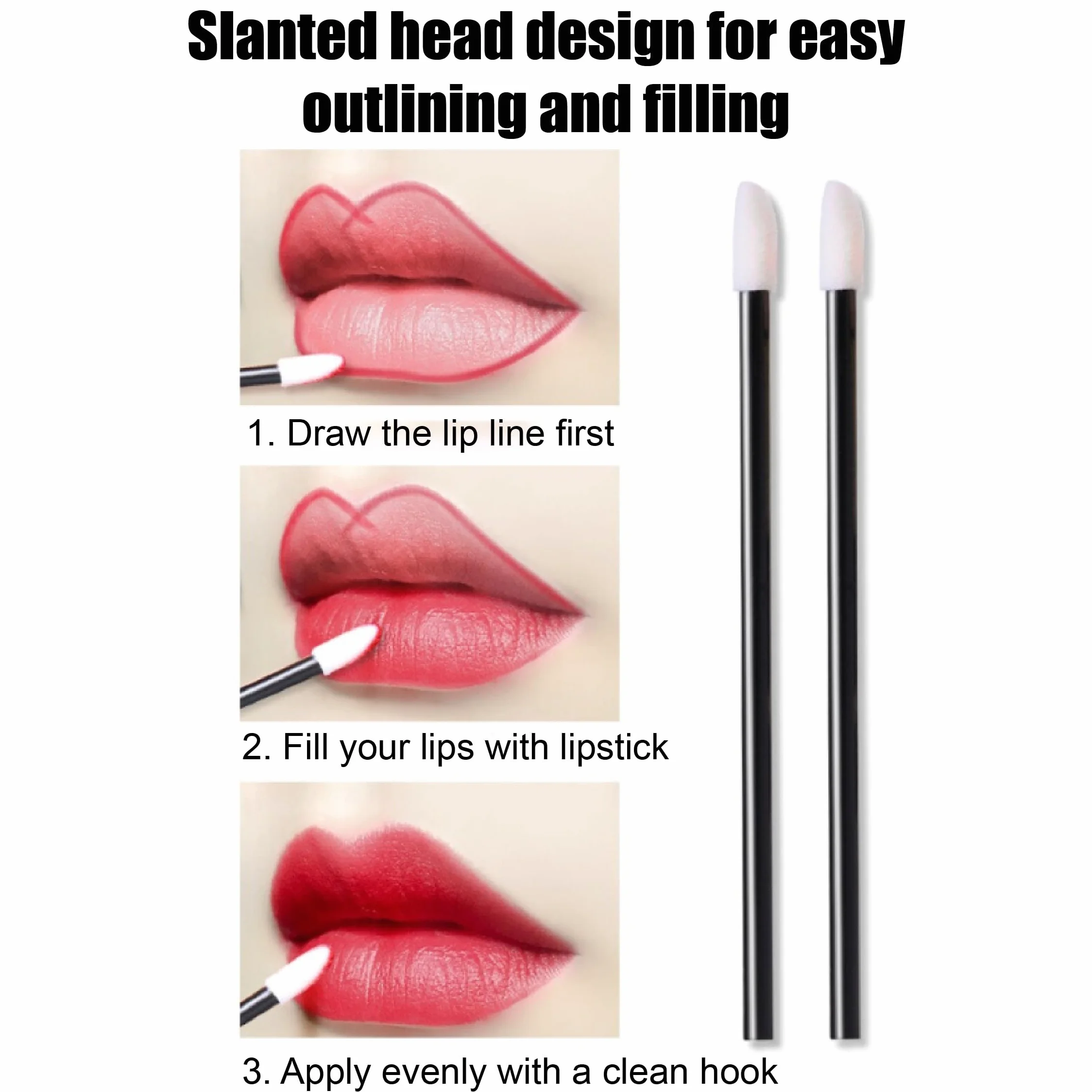 WeddHuis 100 Pezzi Monouso Lip Gloss Usa e Getta Trucco Pennello Pennello Correttore Rossetto Microbrush Pennelli Labbro Applicatore Bacchette Makeup Tool