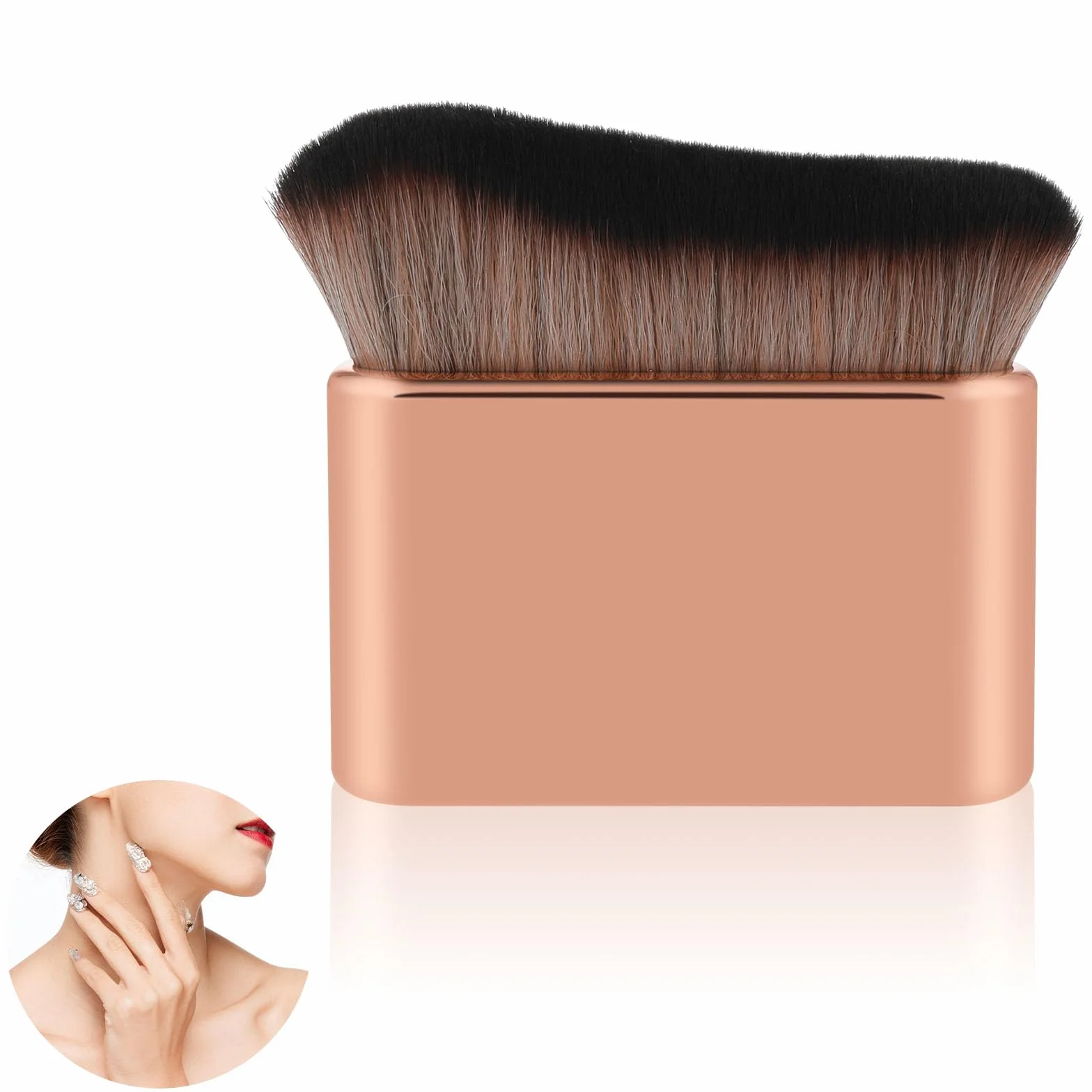 Pennello per abbronzatura, pennelli per il trucco del corpo, pennello autoabbronzante Kabuki, pennelli per fondotinta, miscele di trucco e applicatore per abbronzatura per corpo e gambe, per
