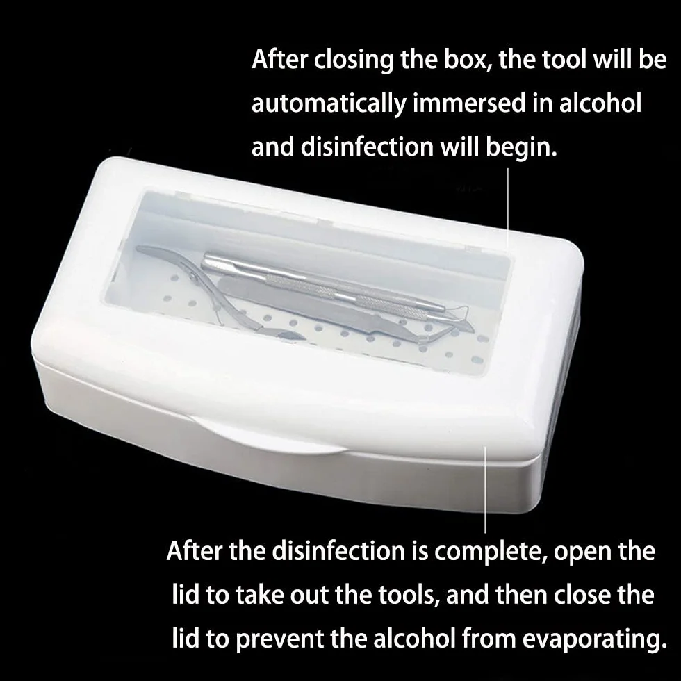 2 vaschette per sterilizzazione barbicida, con coperchio trasparente, contenitore sterilizzatore per strumenti per manicure e disinfezione pulita