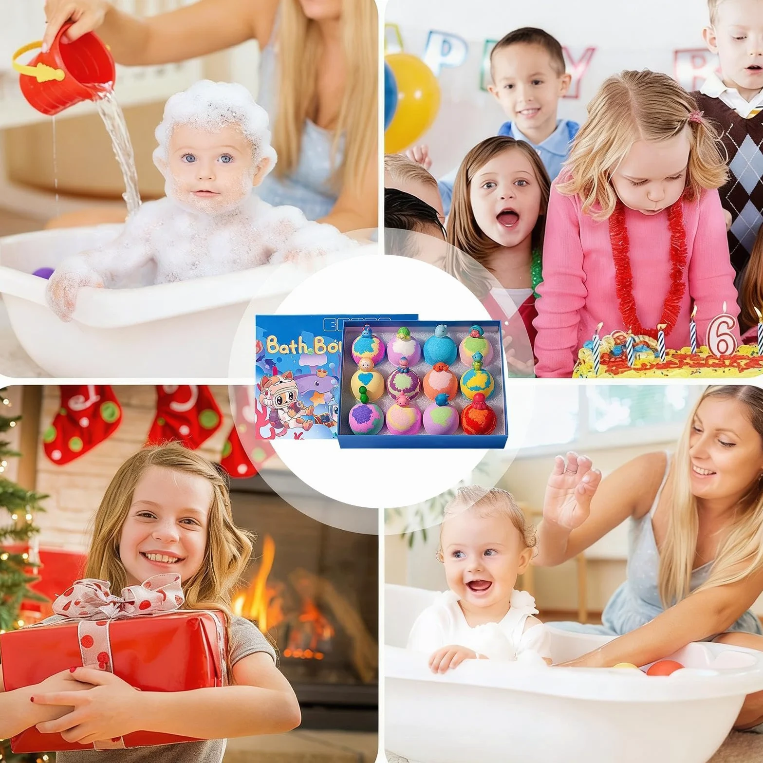 Bombe da Bagno Effervescenti 12 Pezzi Effervescenti Delicati Rinfrescanti | Bombe da Bagno Schiumose Regalo Idea per Adolescenti Famiglia Bambini Ragazzi Ragazze Figlio Figlia