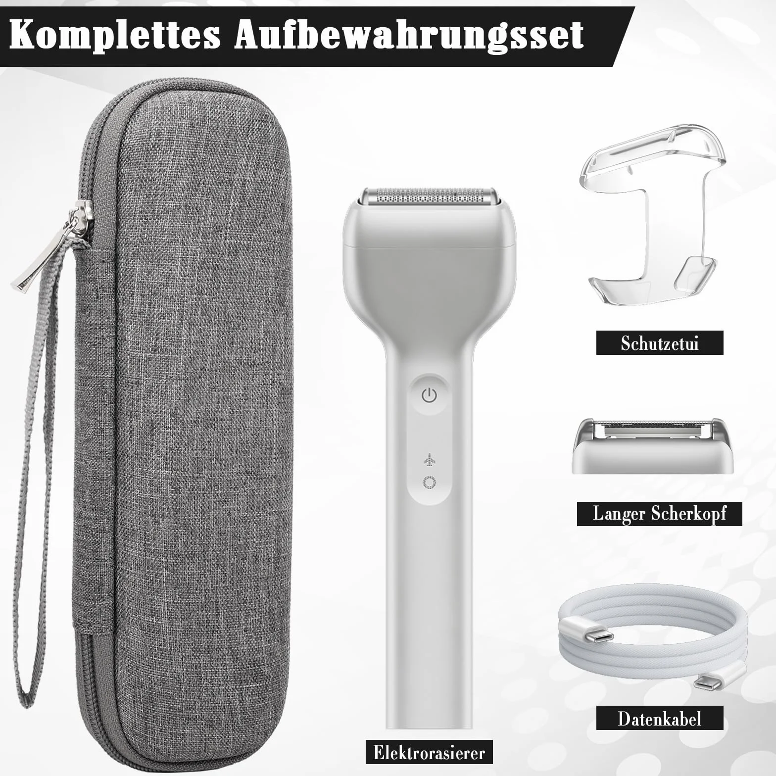 Custodia protettiva per rasoio elettrico Laifen T1 Pro, custodia rigida per le versioni barba corta e lunga, resistente agli urti, all'acqua e ai graffi. (grigio)