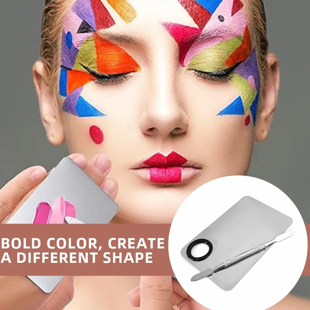 Paletta Di Miscelazione Per Il Trucco, Paletta Per Il Trucco, Paletta Cosmetica Con Spatola Paletta Per Il Trucco Spatola In Acciaio Inox E Paletta Set Di Strumenti Professionali