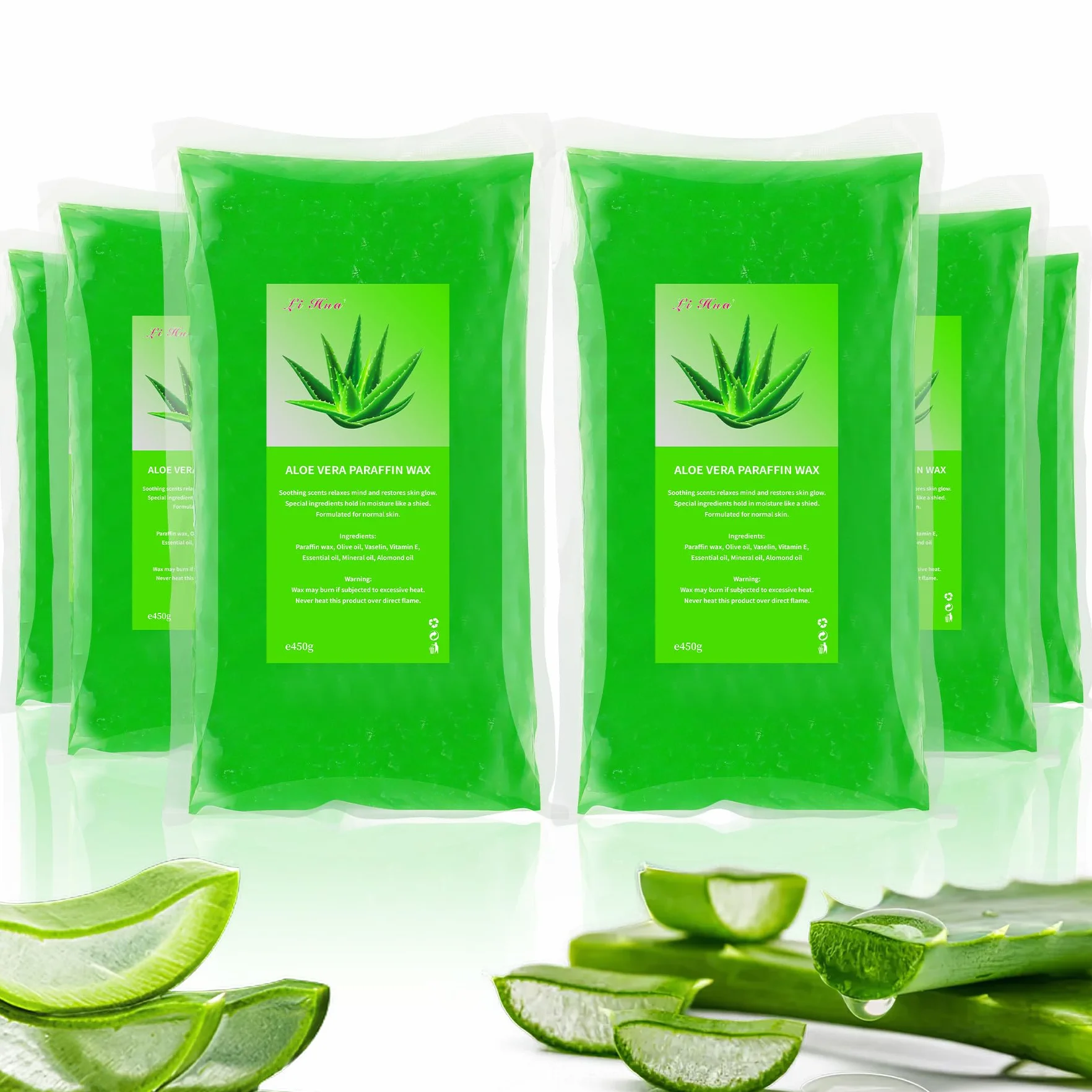 6 Confezioni Cera di Paraffina, 2700g Aloe Vera Ricarica di blocchi di cera di paraffina per il bagno di paraffina di mani e piedi, allevia l'affaticamento muscolare, idrata e nutre