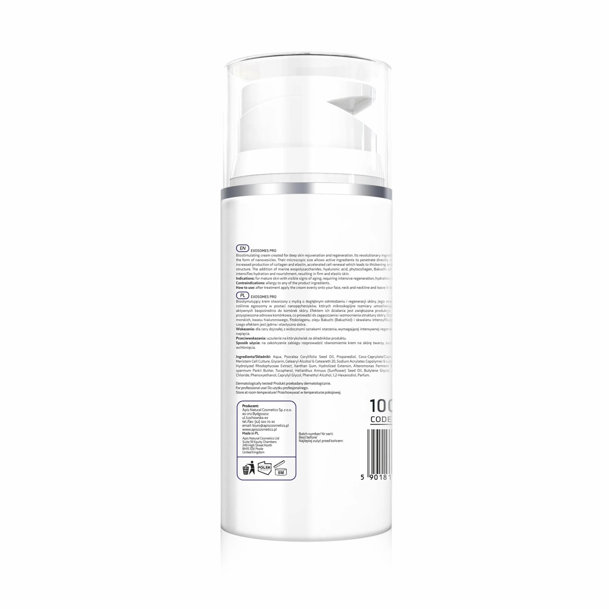Apis EXOSOMES PRO Crema viso biostimolante - 100 ml - con esosomi vegetali, rigenerante, idratante, anti-aging, per pelle mista
