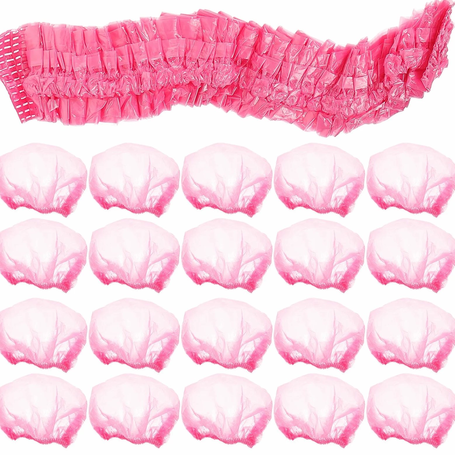 Housoutil Cuffia Doccia Donna Rosa in Plastica, Taglia Grande 44cm, Leggera e Facile da Trasportare, per Viaggi e Bagni, Confezione da 500 Pezzi