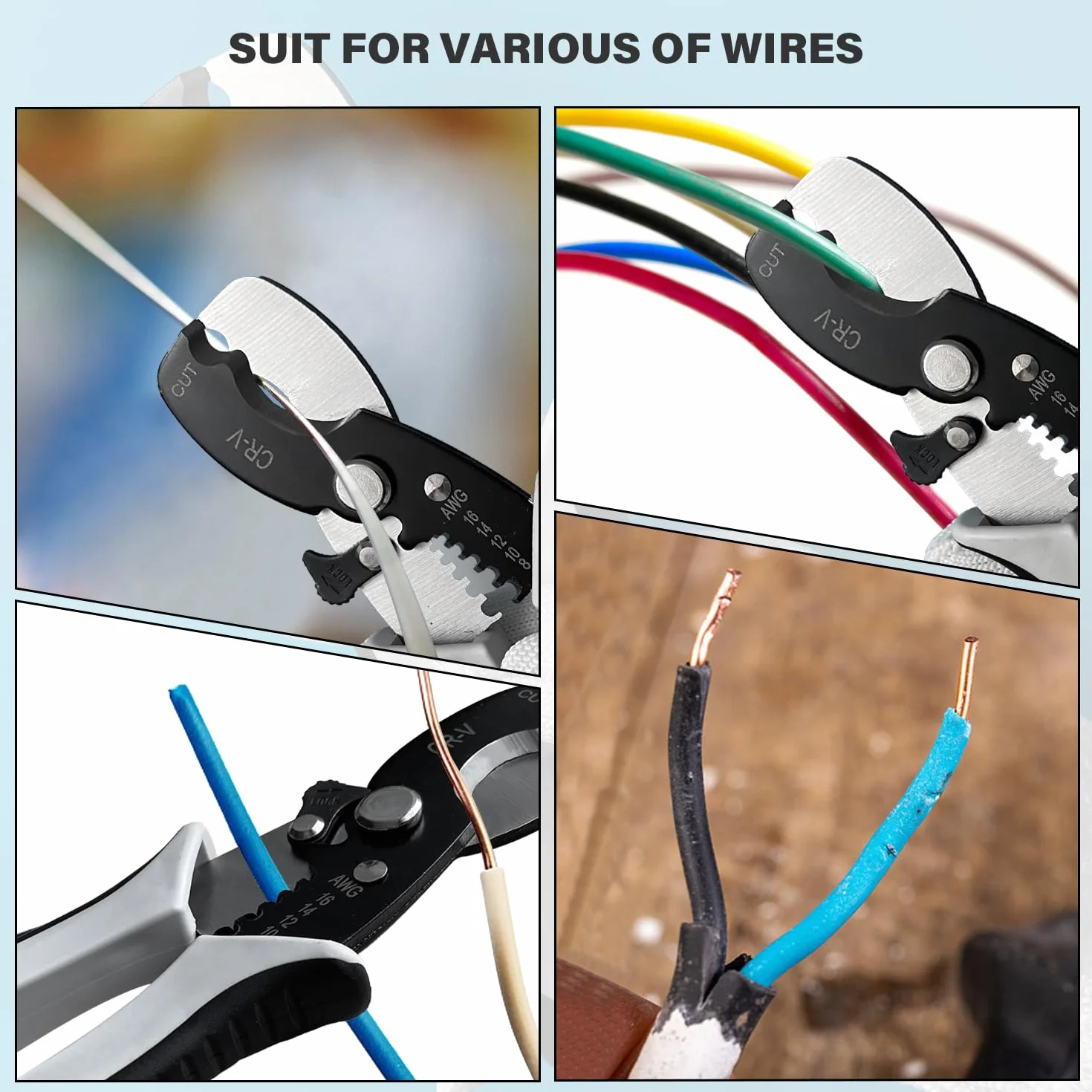 Spelacavi Elettrico 203mm Tagliafili AWG per Alluminio e Rame