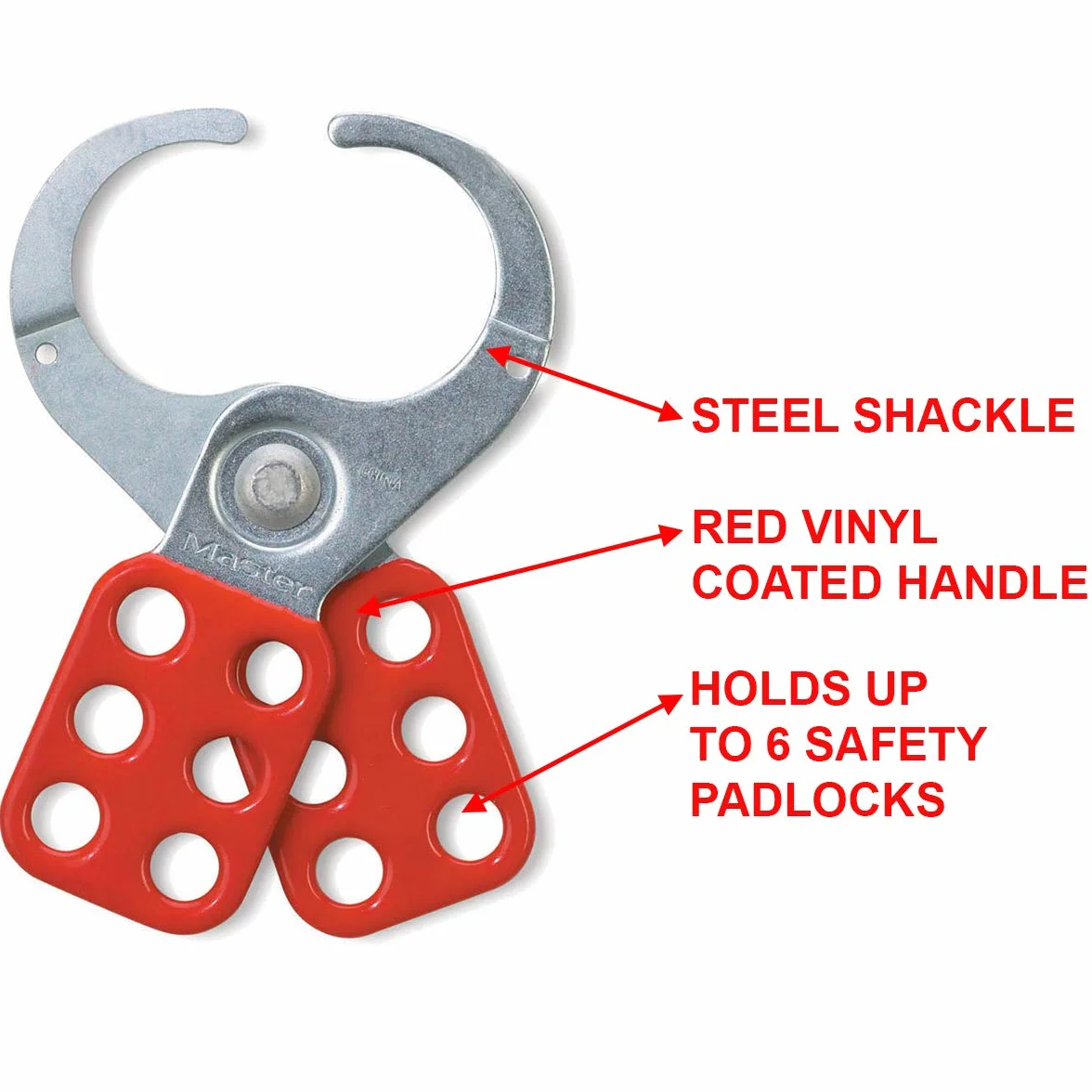 Master Lock 421 Lockout Hasp rosso e argento 12.2 x 6 x 0.6 cm