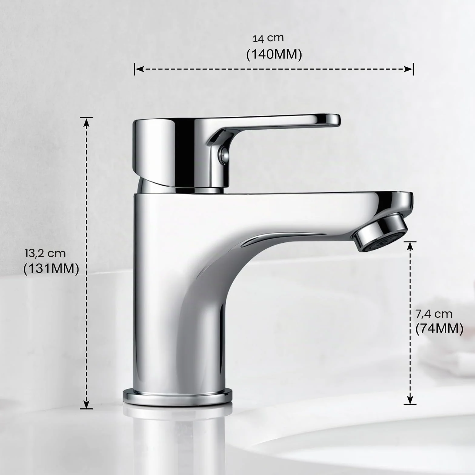 GRIFEMA Miscelatore Lavabo Bagno Monocomando G3/8 Pollici Cromo Argento