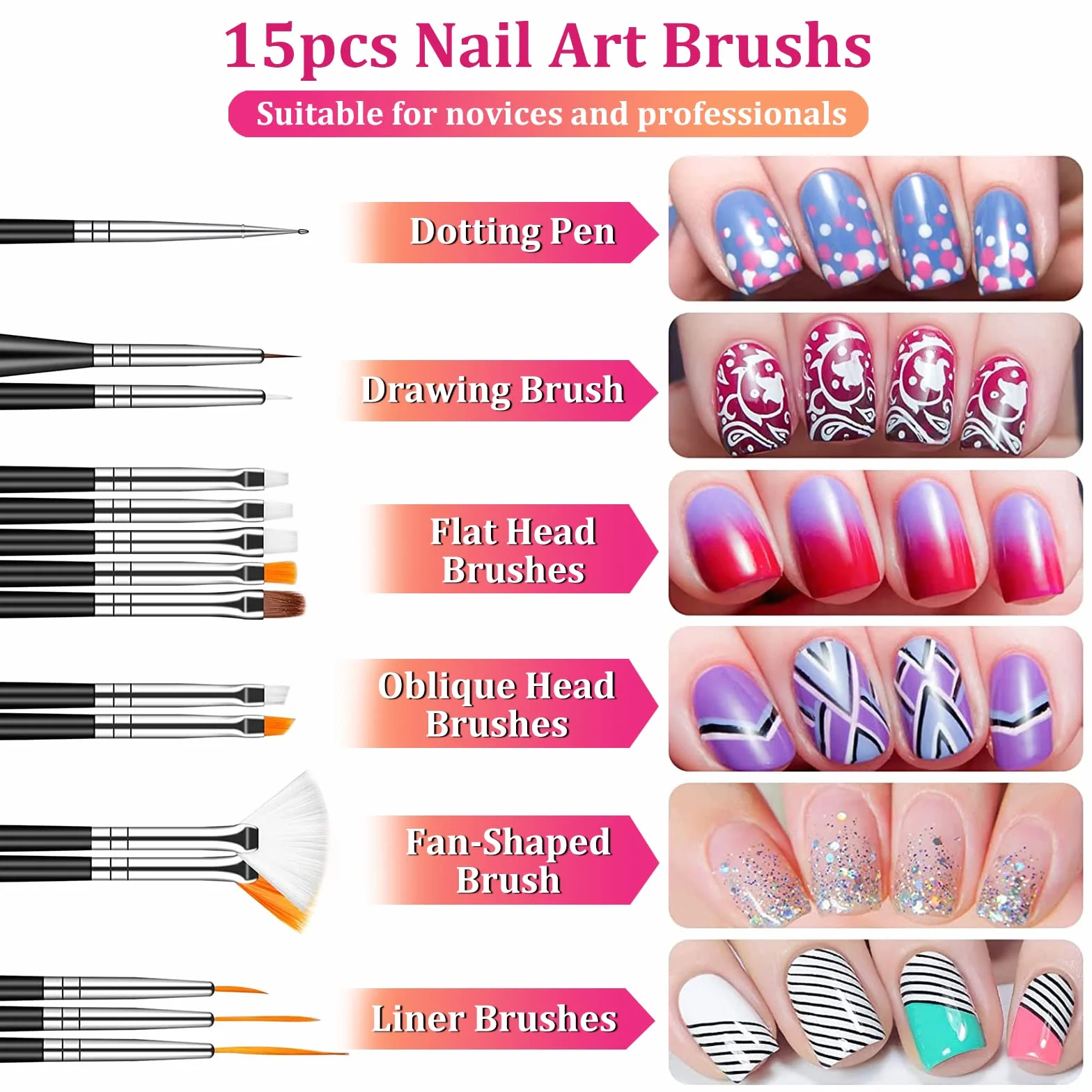 Kit per Nail Art,23 Pezz Nail Art Design Set Kit,Kit per Nail Art,5 Pcs Dotting Pen,30 Rotoli Nastro della Striatura,per lo Starter kit per Nail art da Donna