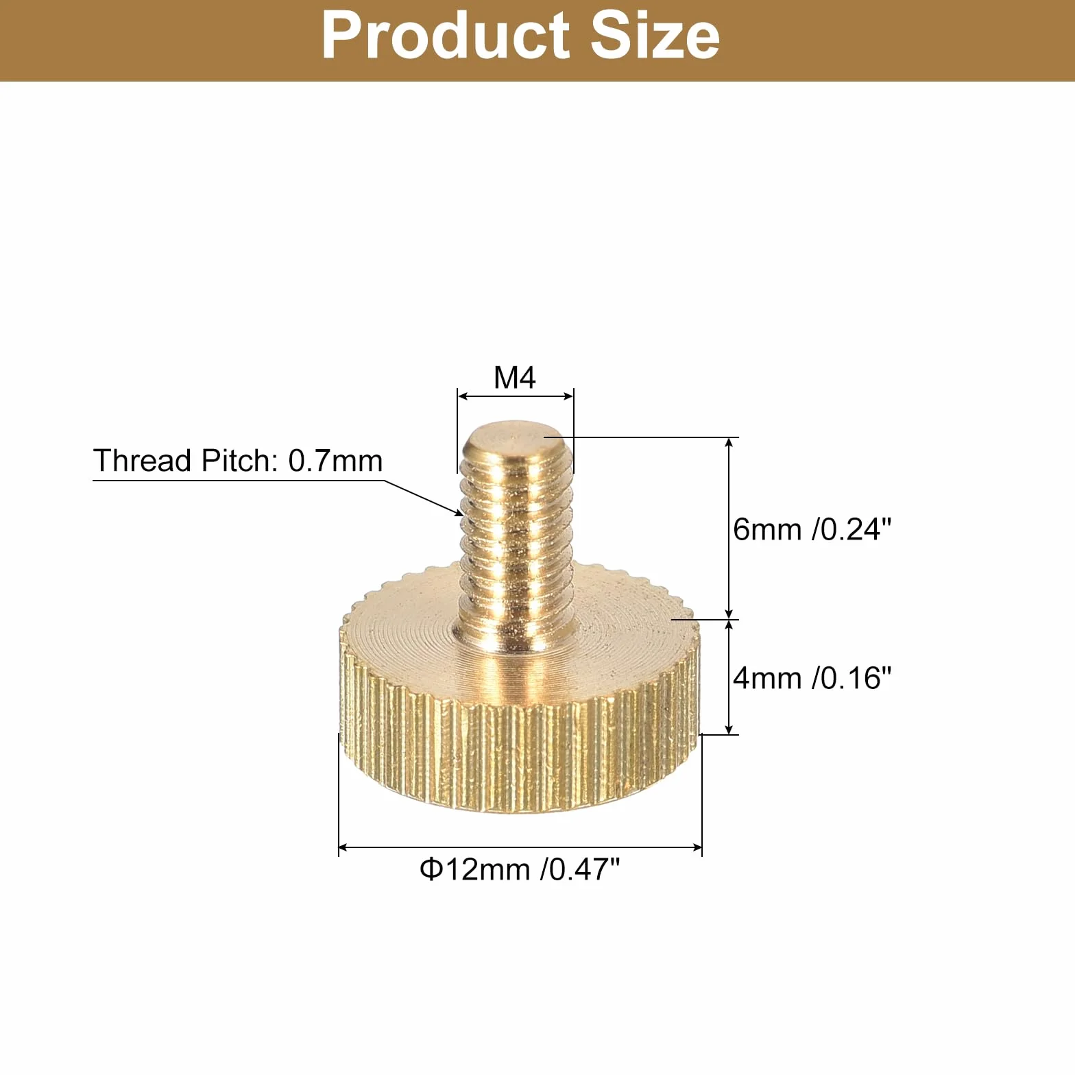 QUARKZMAN M4x6mm Viti a Pollice Scanalate, 4pz Ottone Bulloni per Impugnature